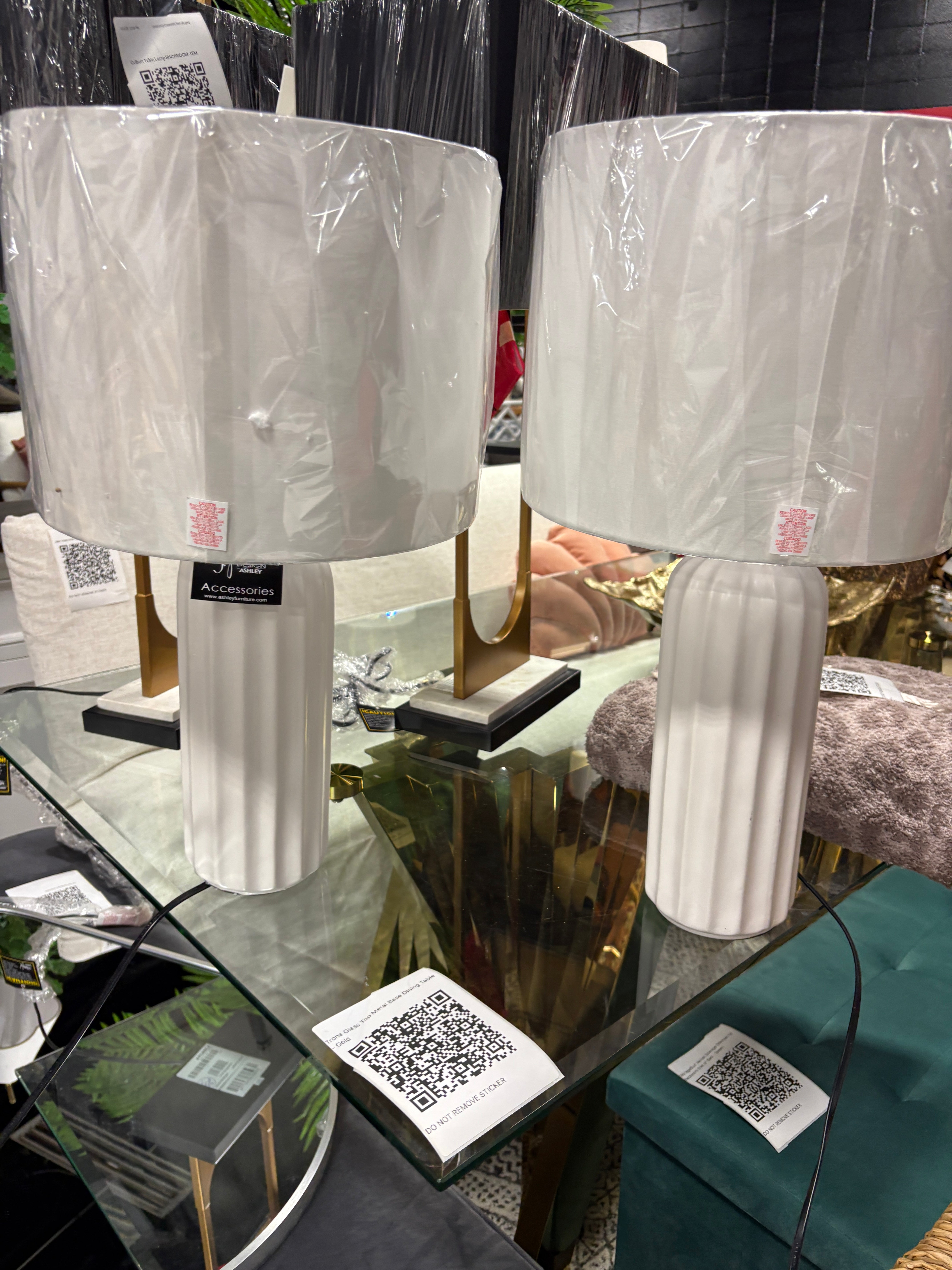 (Set of 2) Clarkland Table Lamps White SHOWROOM ITEM