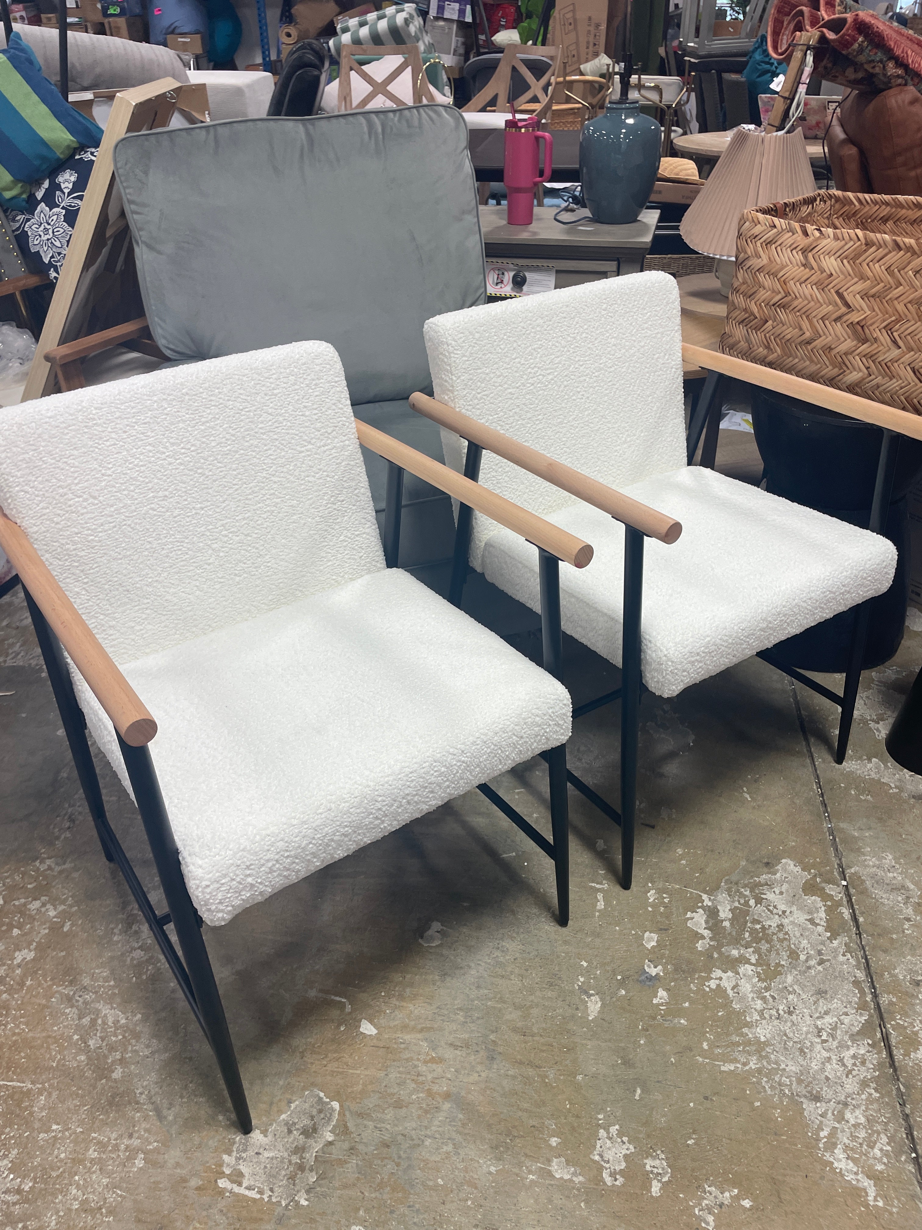 Belak Fabric Upholstered Arm Chairs (Set of 2) SHOWROOM ITEM