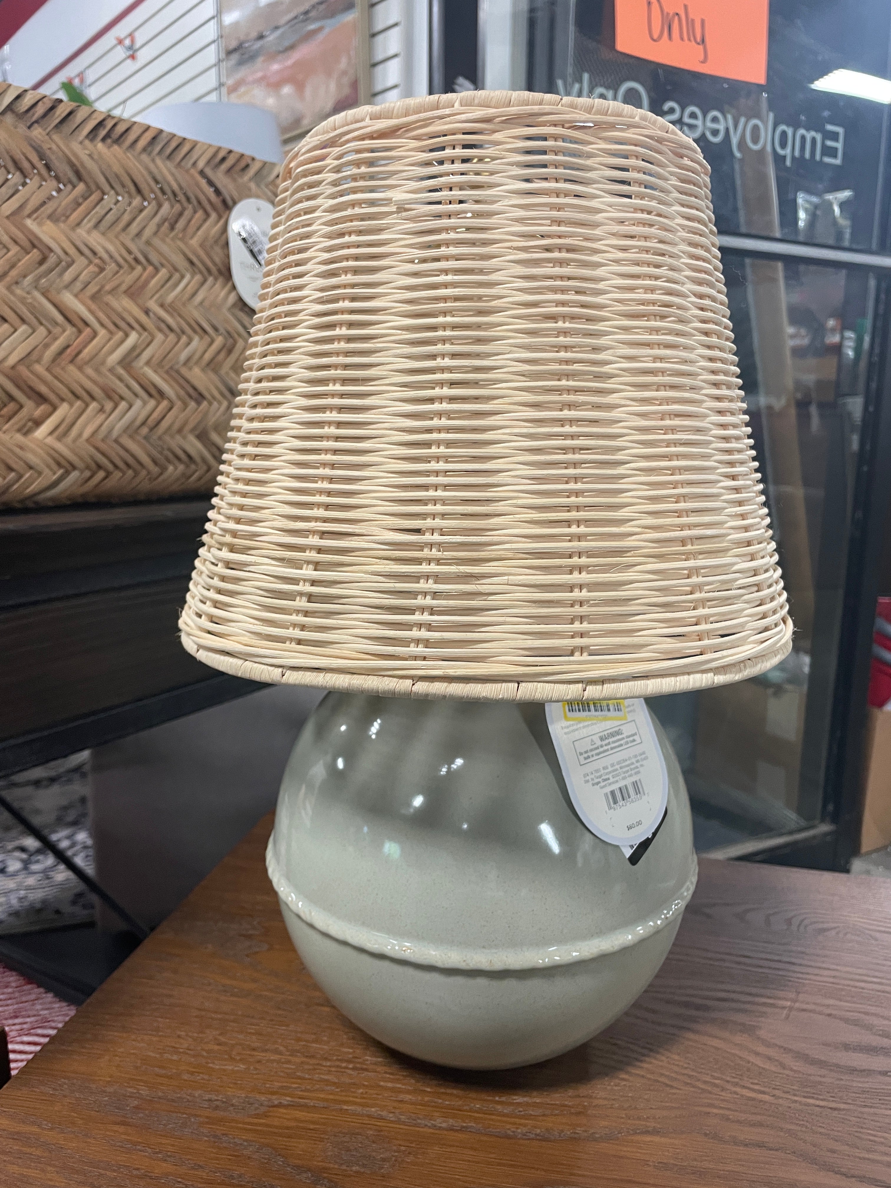 Medium Ceramic Table Lamp Green SHOWROOM ITEM