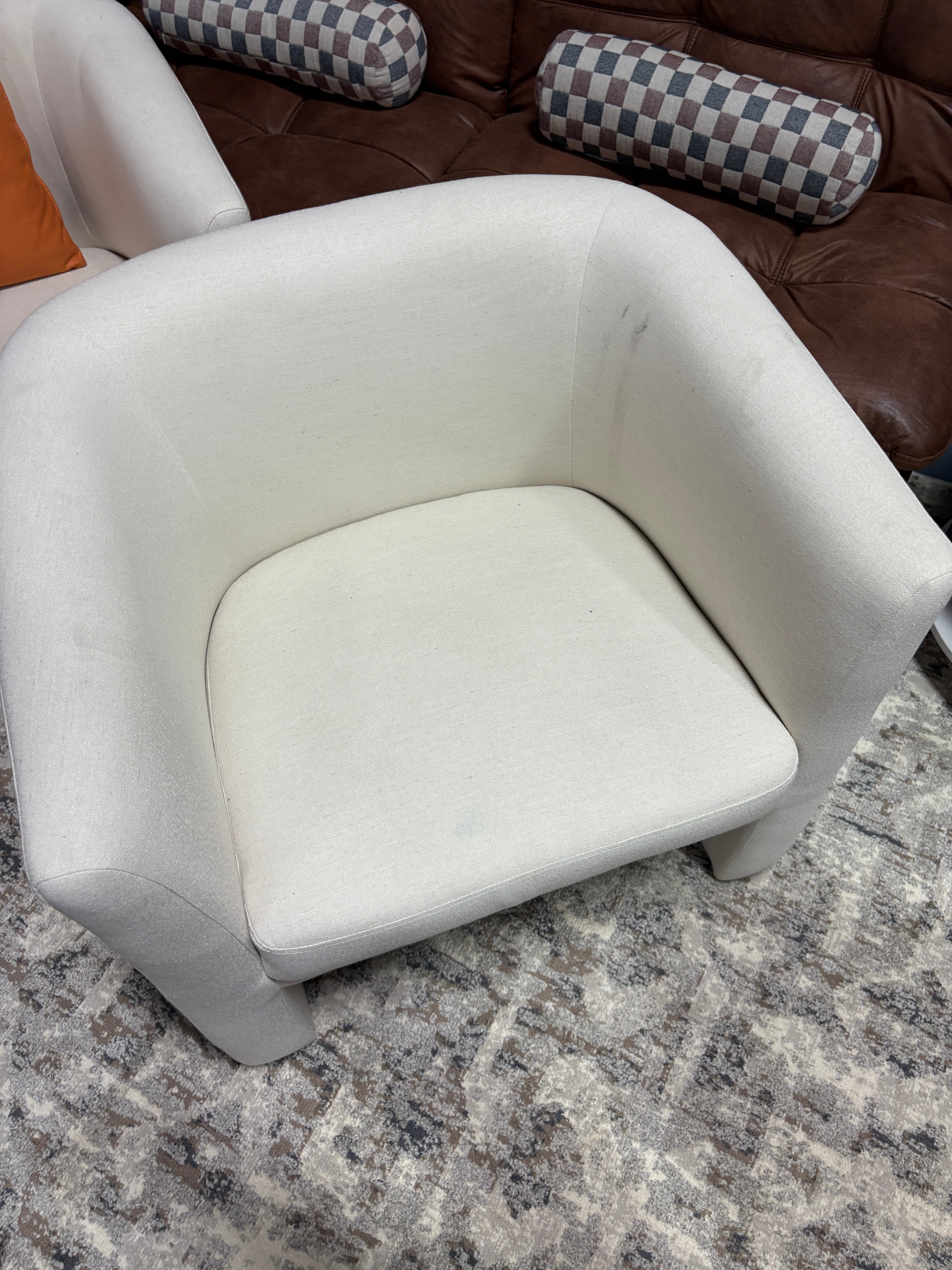 Vernon Upholstered Barrel Accent Chair SHOWROOM ITEM