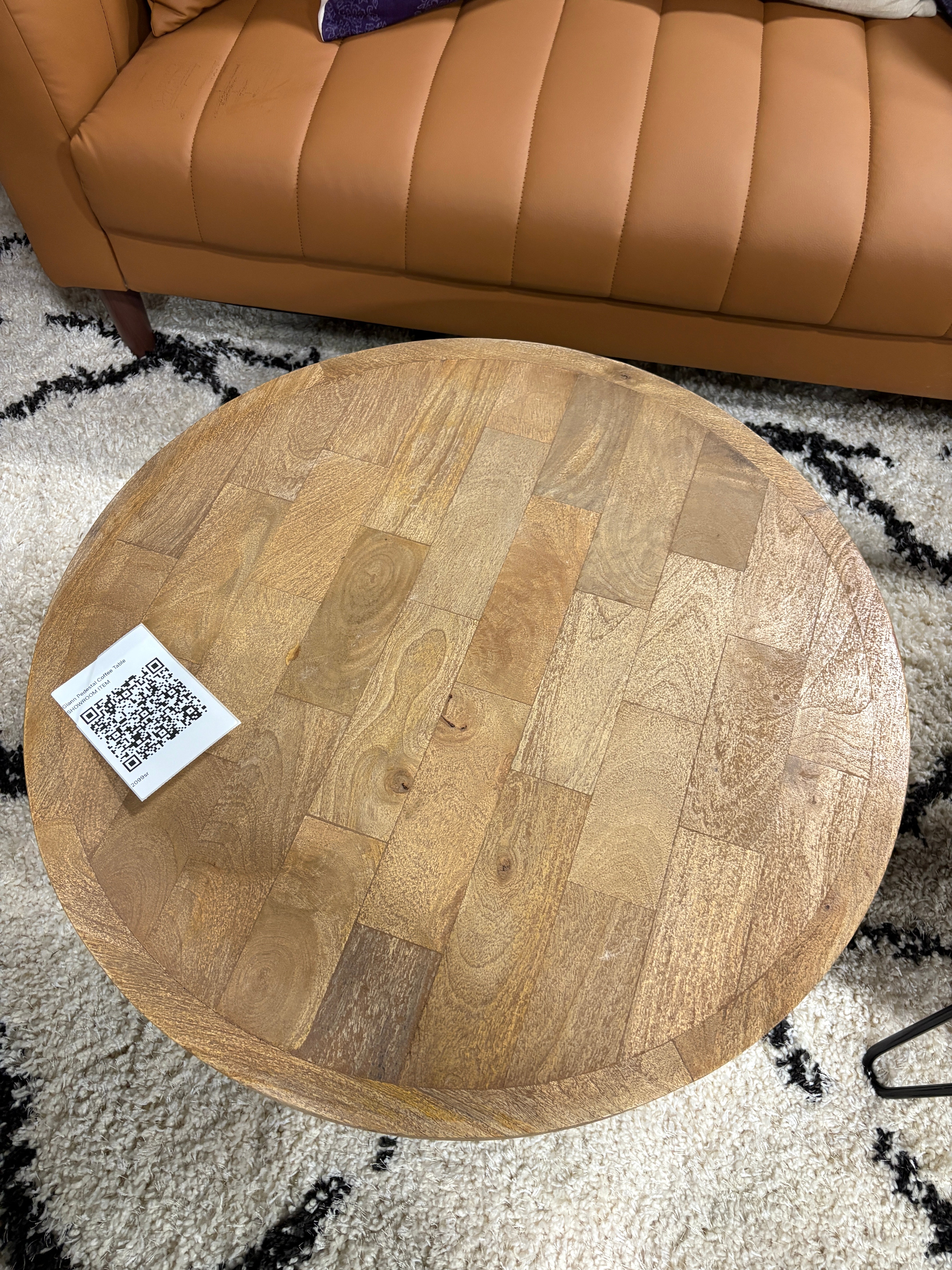Giann Pedestal 32” Coffee Table SHOWROOM ITEM