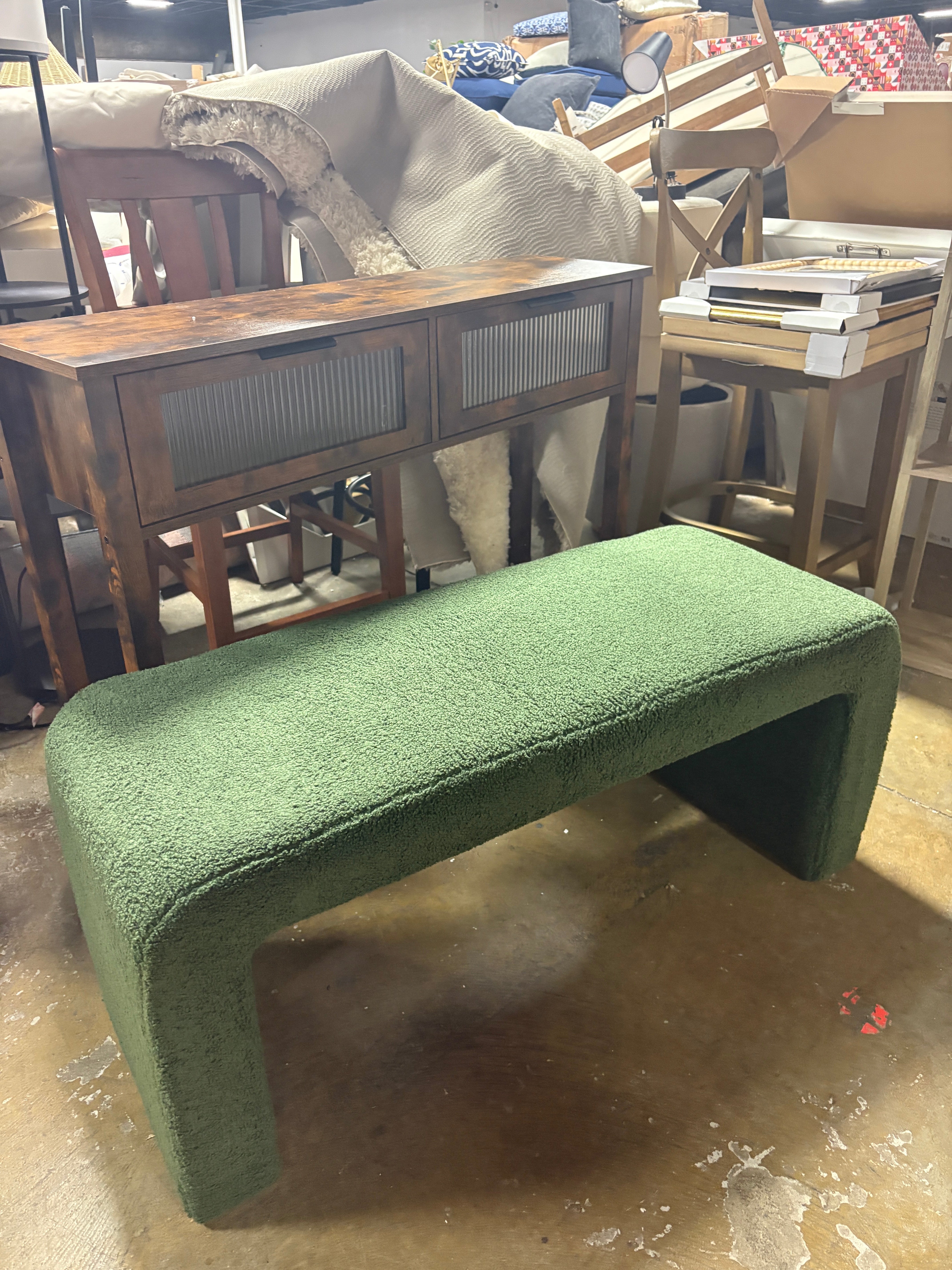 Steve Boucle Waterfall Bench SHOWROOM ITEM