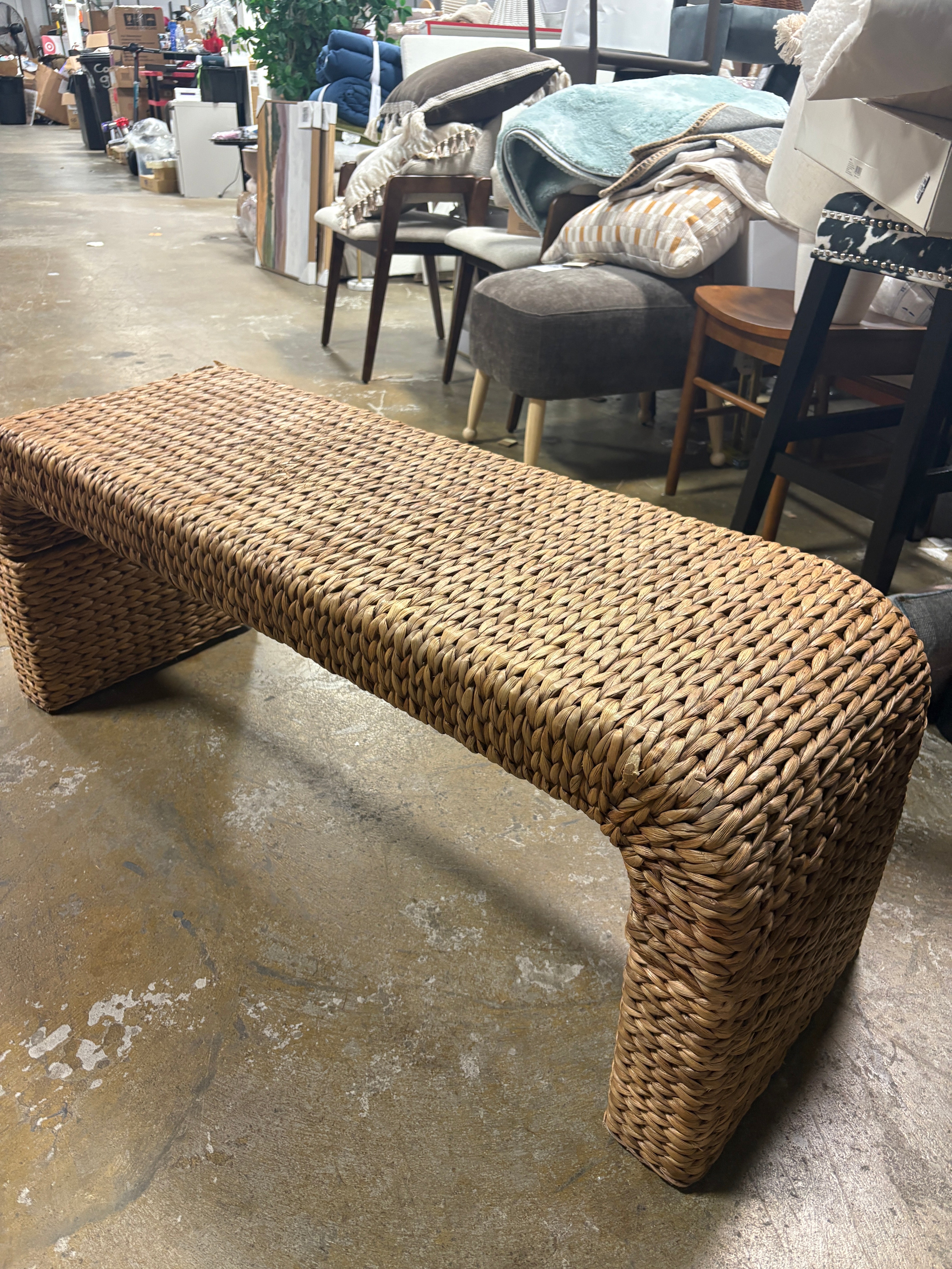 Shiffer Waterfall Woven Bench  SHOWROOM ITEM