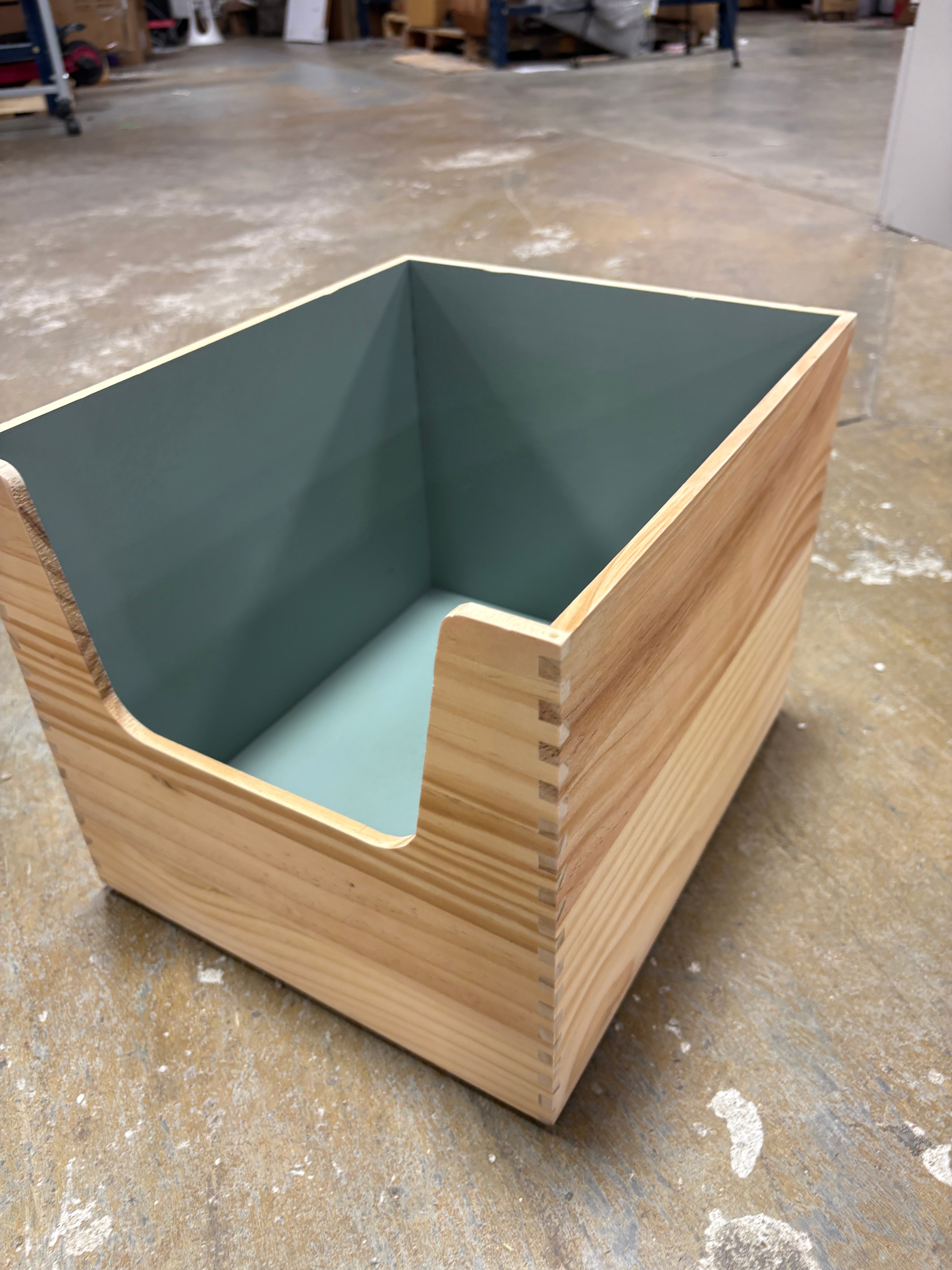 Stackable Kids' Wood Storage Bin Natural  SHOWROOM ITEM