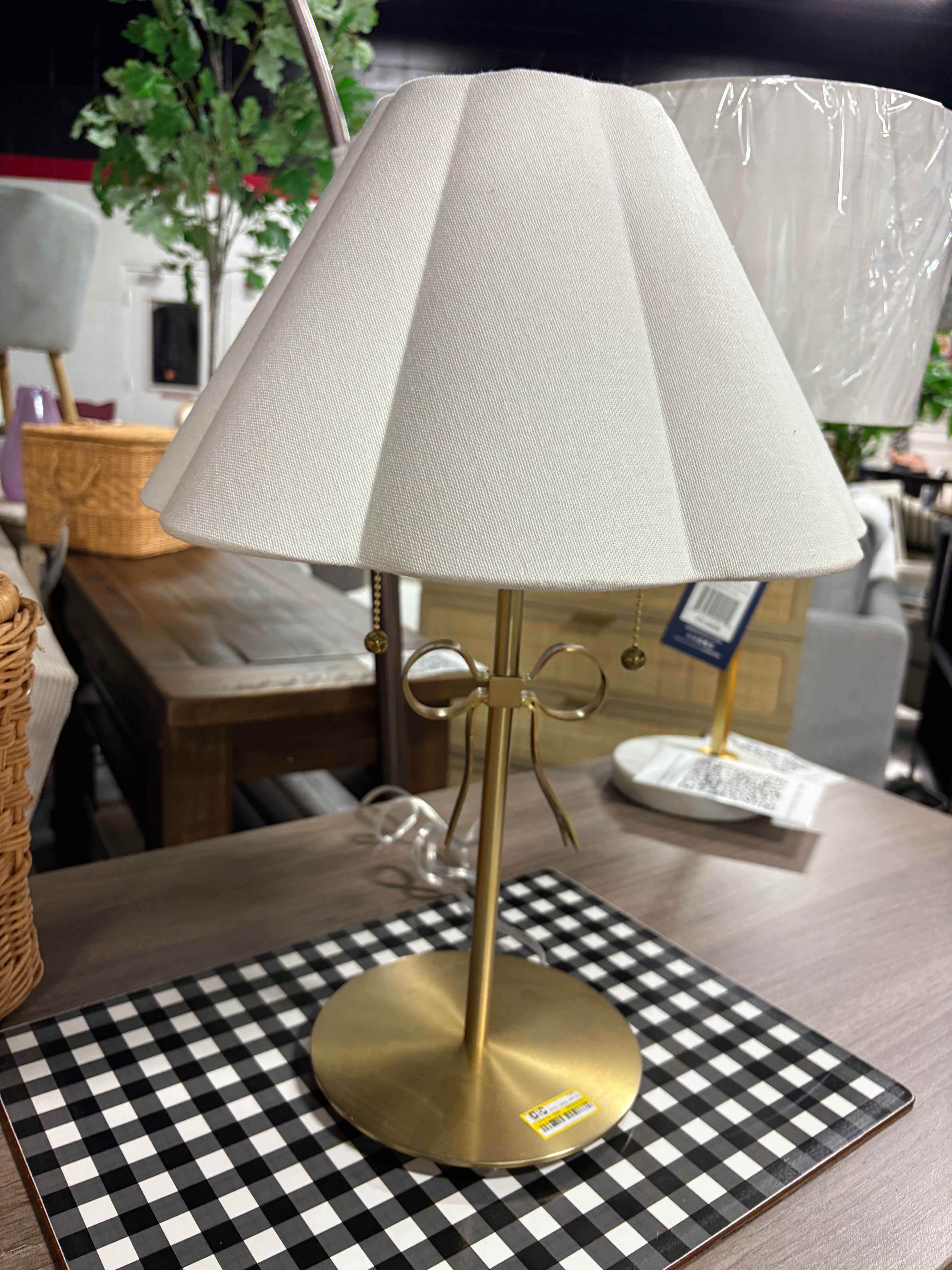 Stick Lamp with Bow Brass  SHOWROOM ITEM