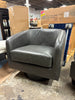 Vegan Leather Swivel Barrel Chair SHOWROOM ITEM