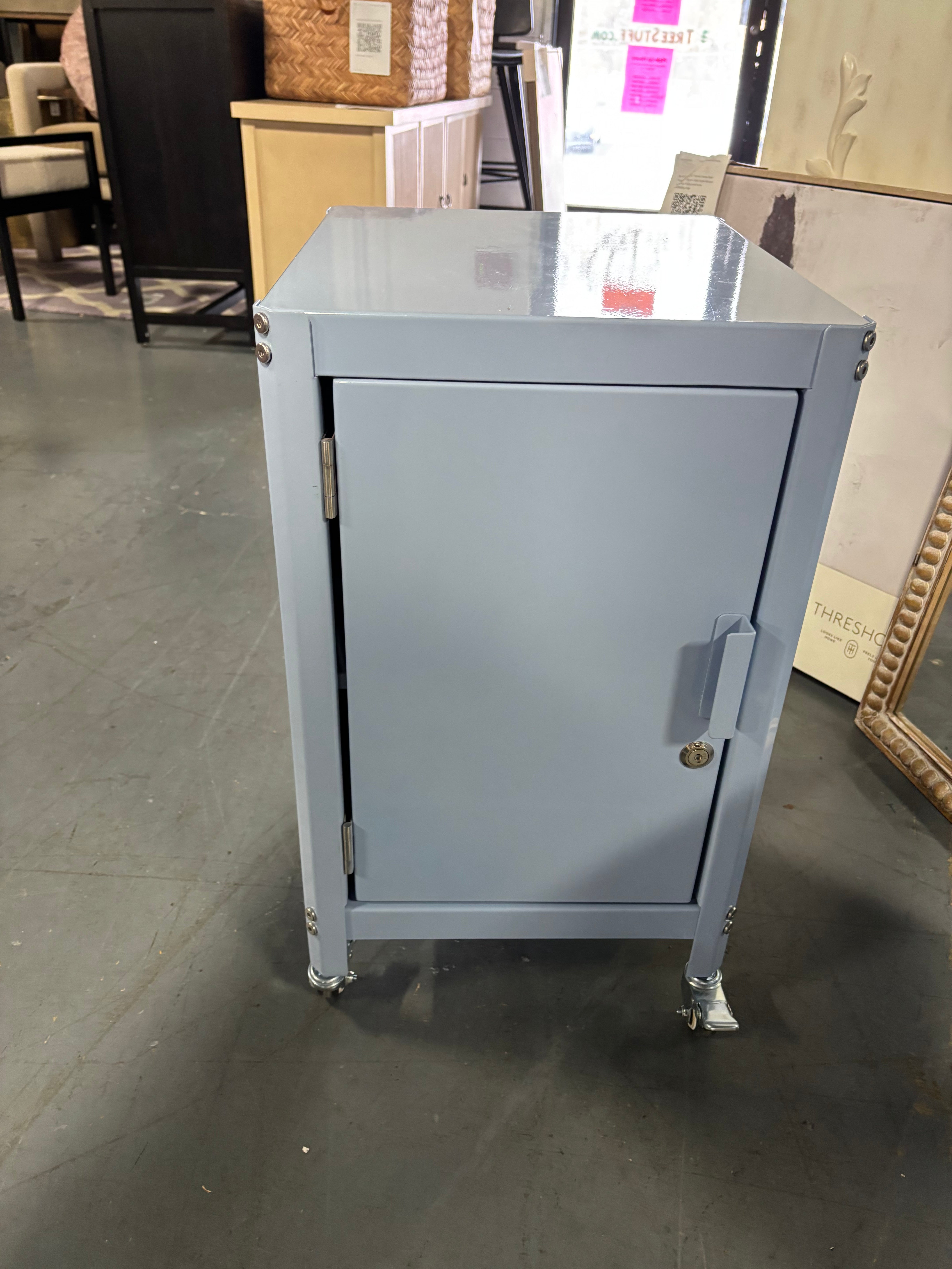 Blue Metal Rolling Locker Cabinet-SHOWROOM ITEM