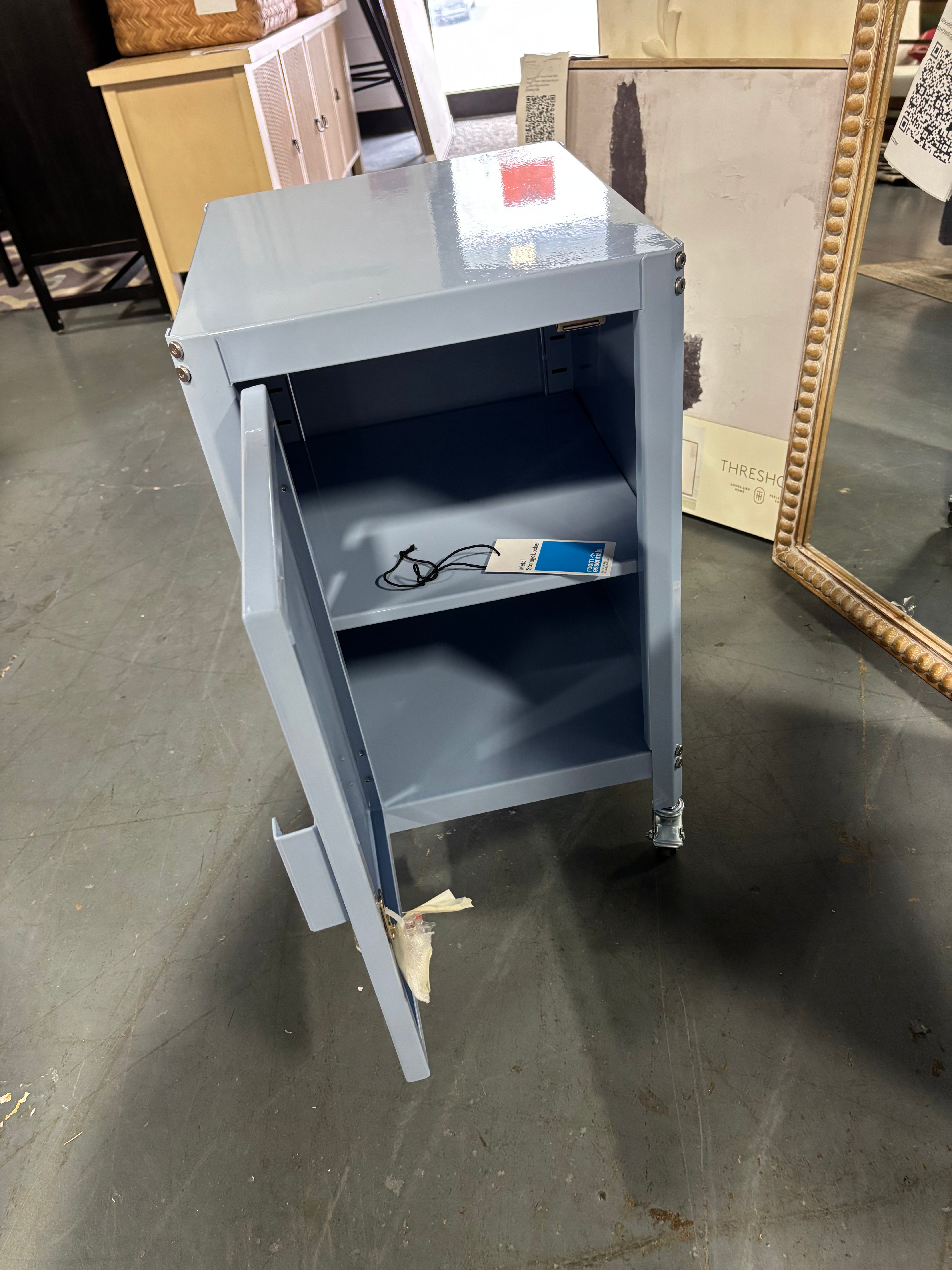 Blue Metal Rolling Locker Cabinet-SHOWROOM ITEM