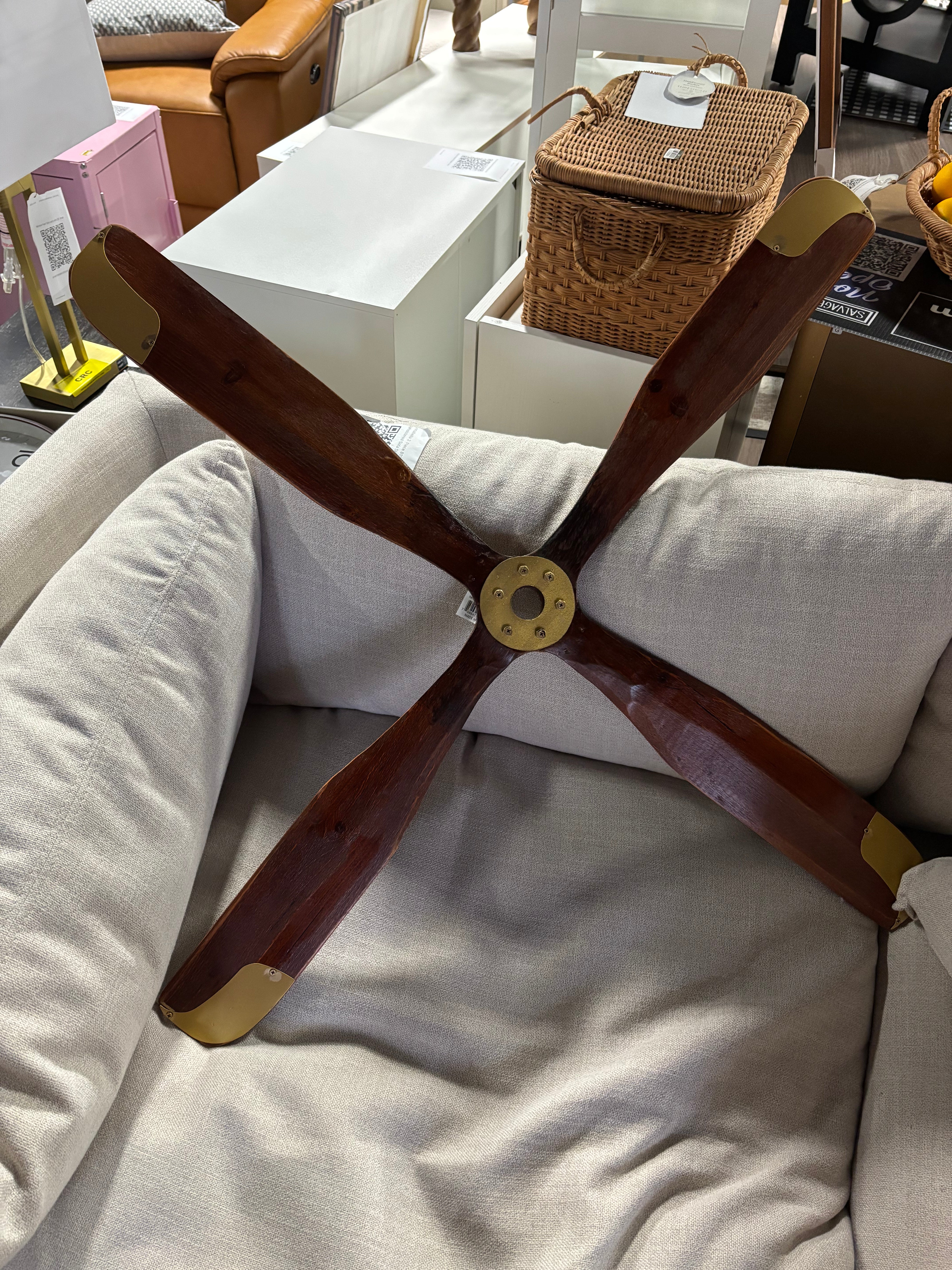 Wood 4 Blade Airplane Propeller-SHOWROOM ITEM