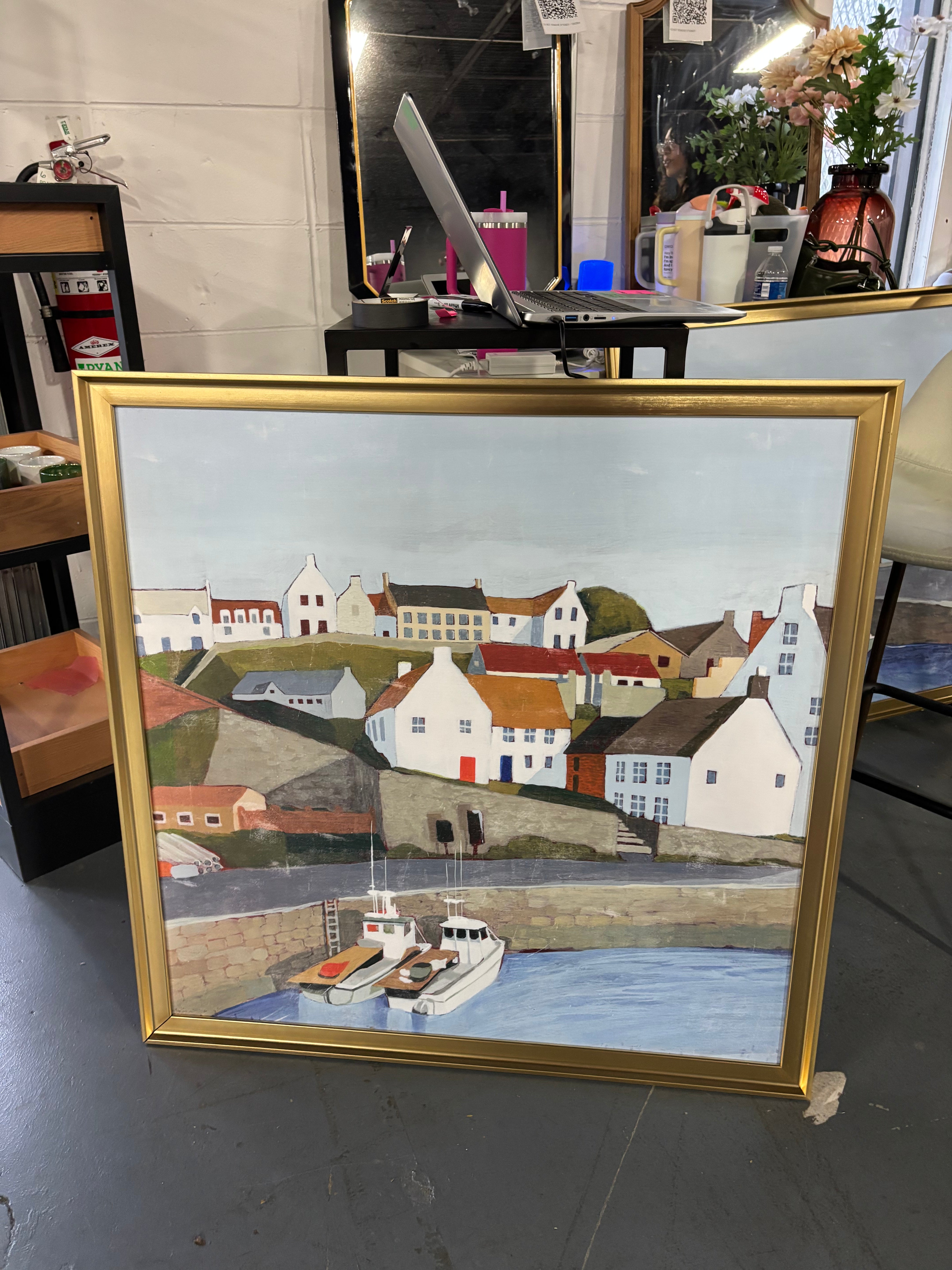 " Old Coast Town I " 2 - Pieces-SHOWROOM ITEM