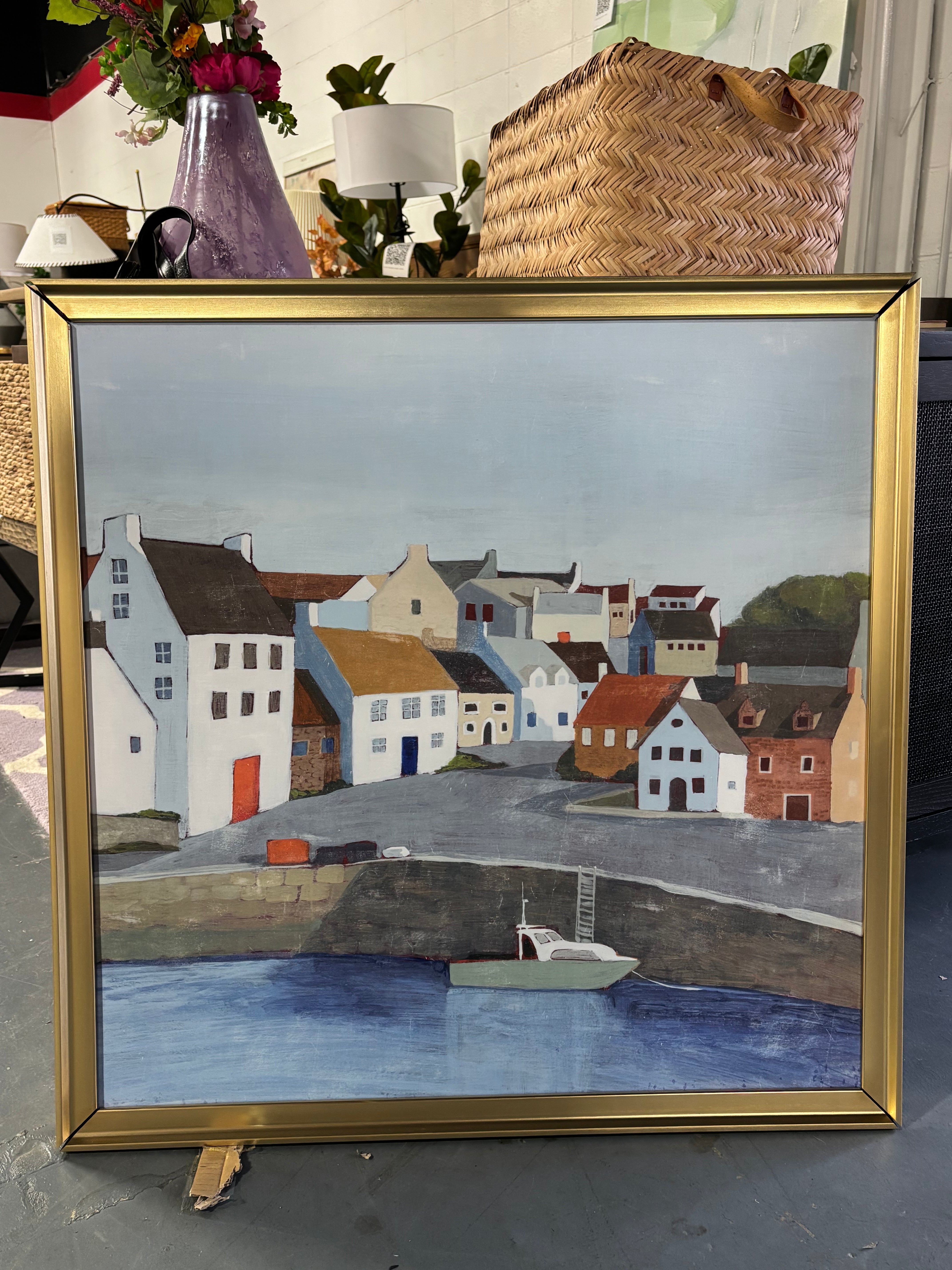 " Old Coast Town I " 2 - Pieces-SHOWROOM ITEM