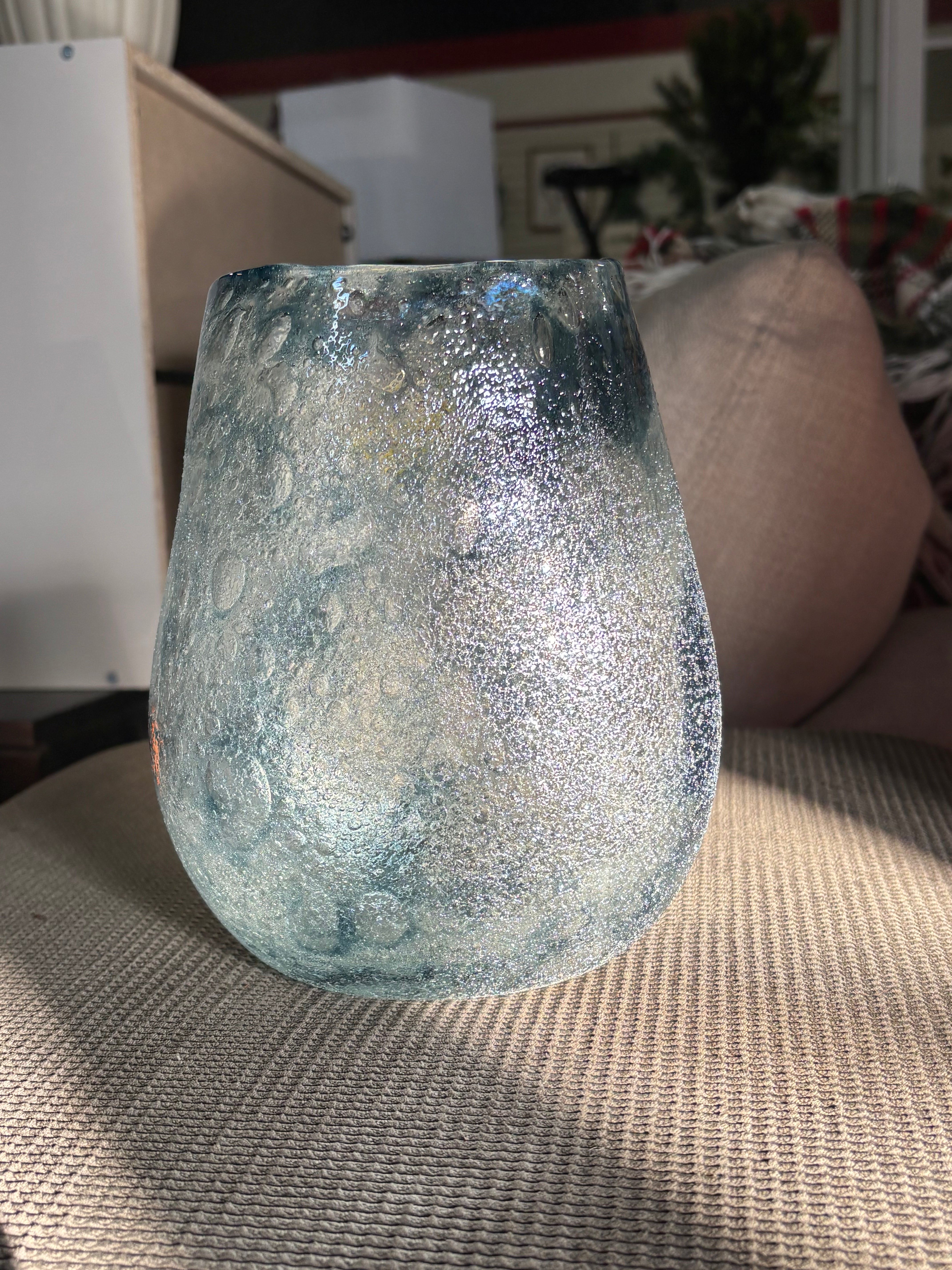 Storm Art Glass Oval Vase-SHOWROOM ITEM