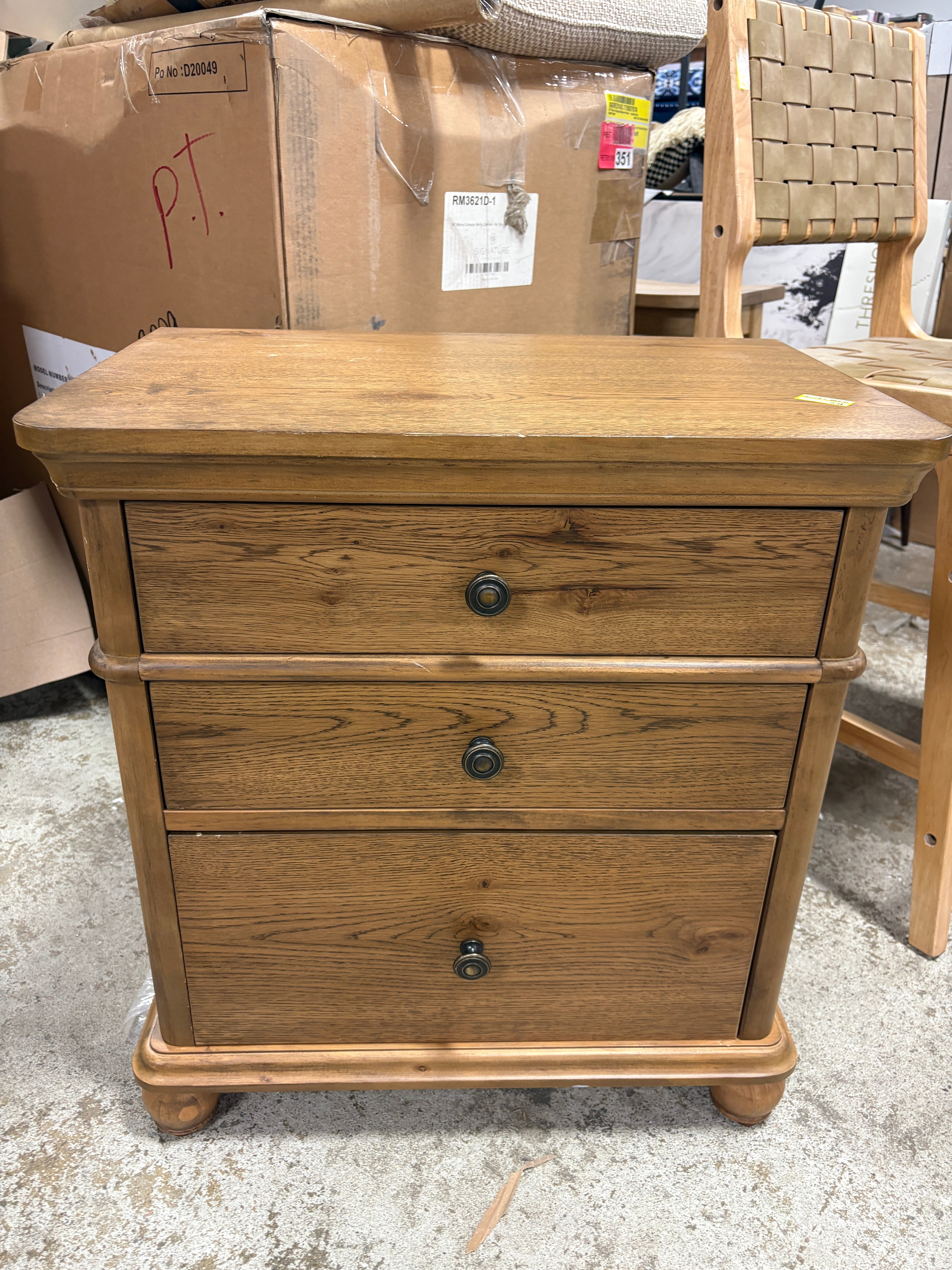 3 Drawer Classic Night Stand SHOWROOM ITEM