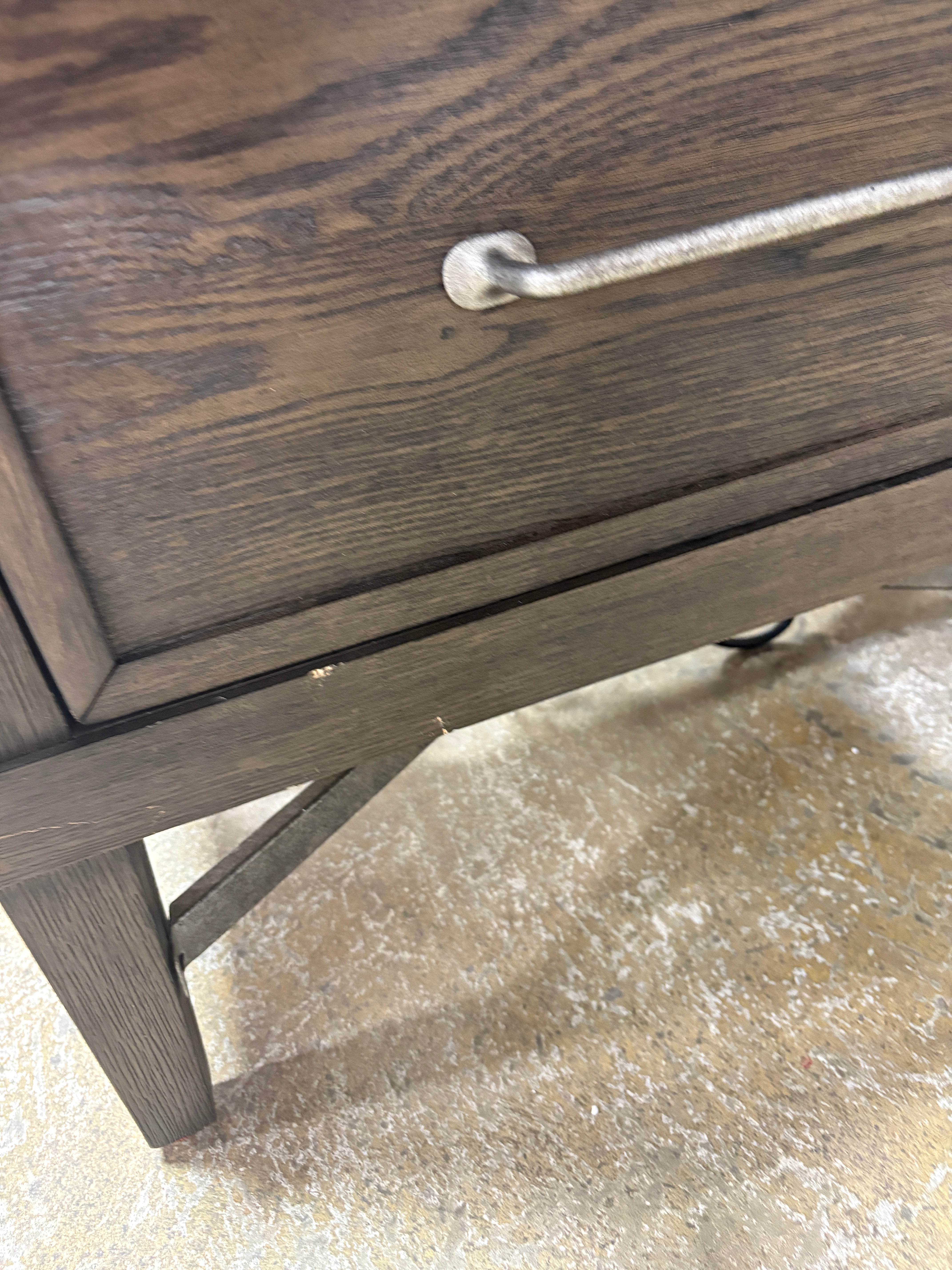 Preston Bedroom 2-Drawer Wood and Metal Nightstand SHOWROOM ITEM