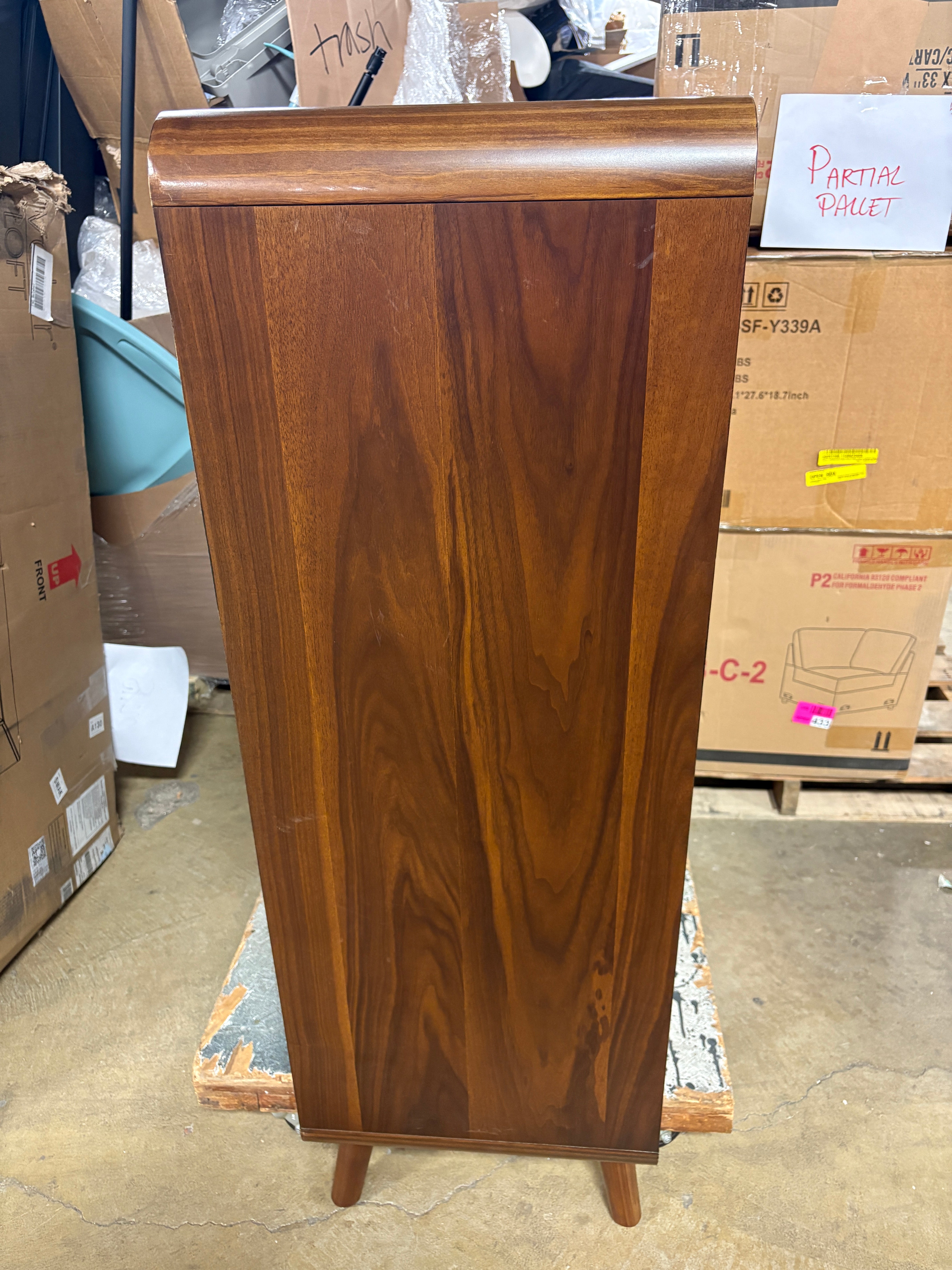 Aleksiejus 5 Drawer 35.35'' W Chest in Dark Walnut SHOWROOM ITEM