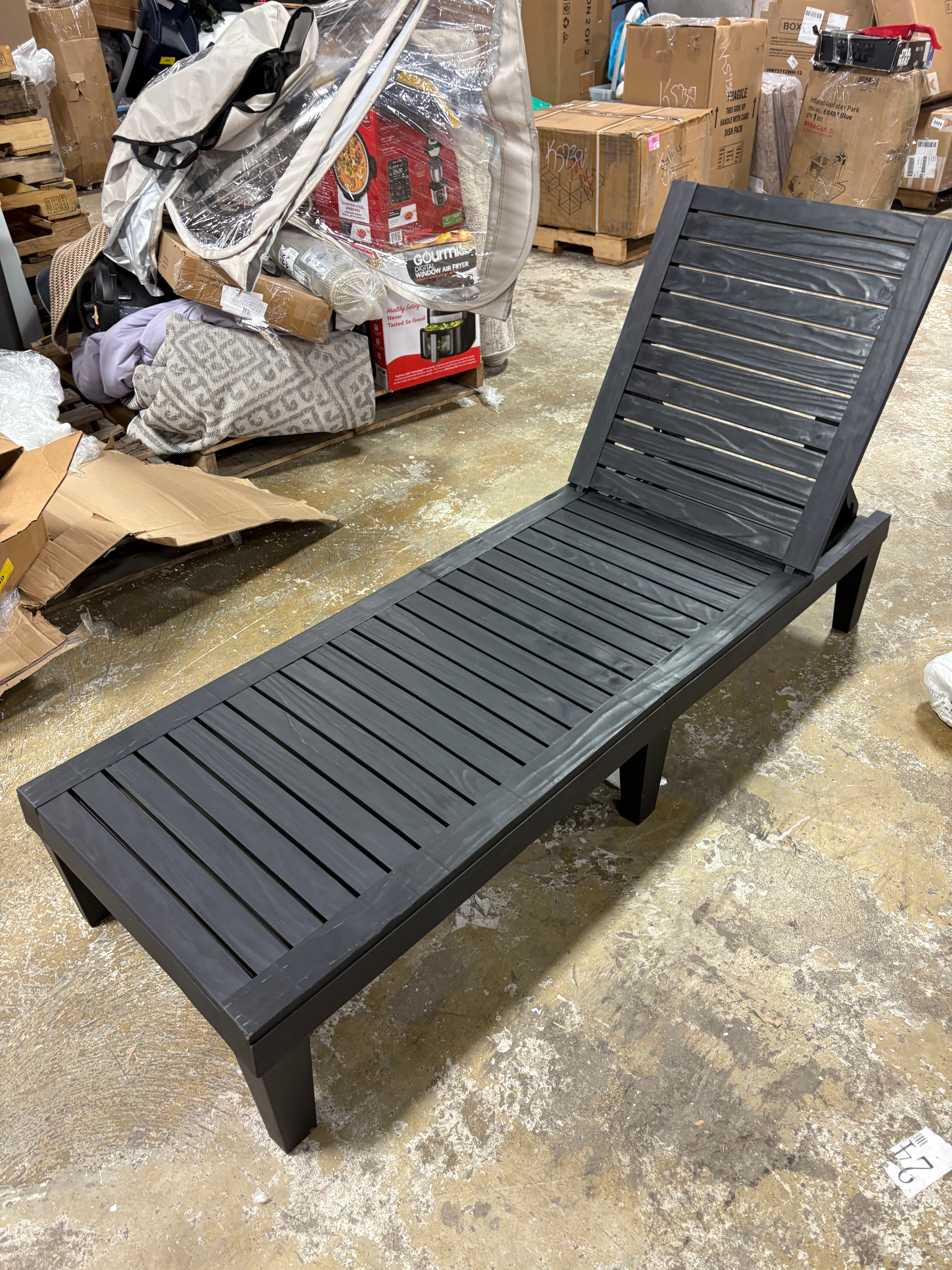 Oslo Patio Reclining Sun Lounger - Black SHOWROOM ITEM