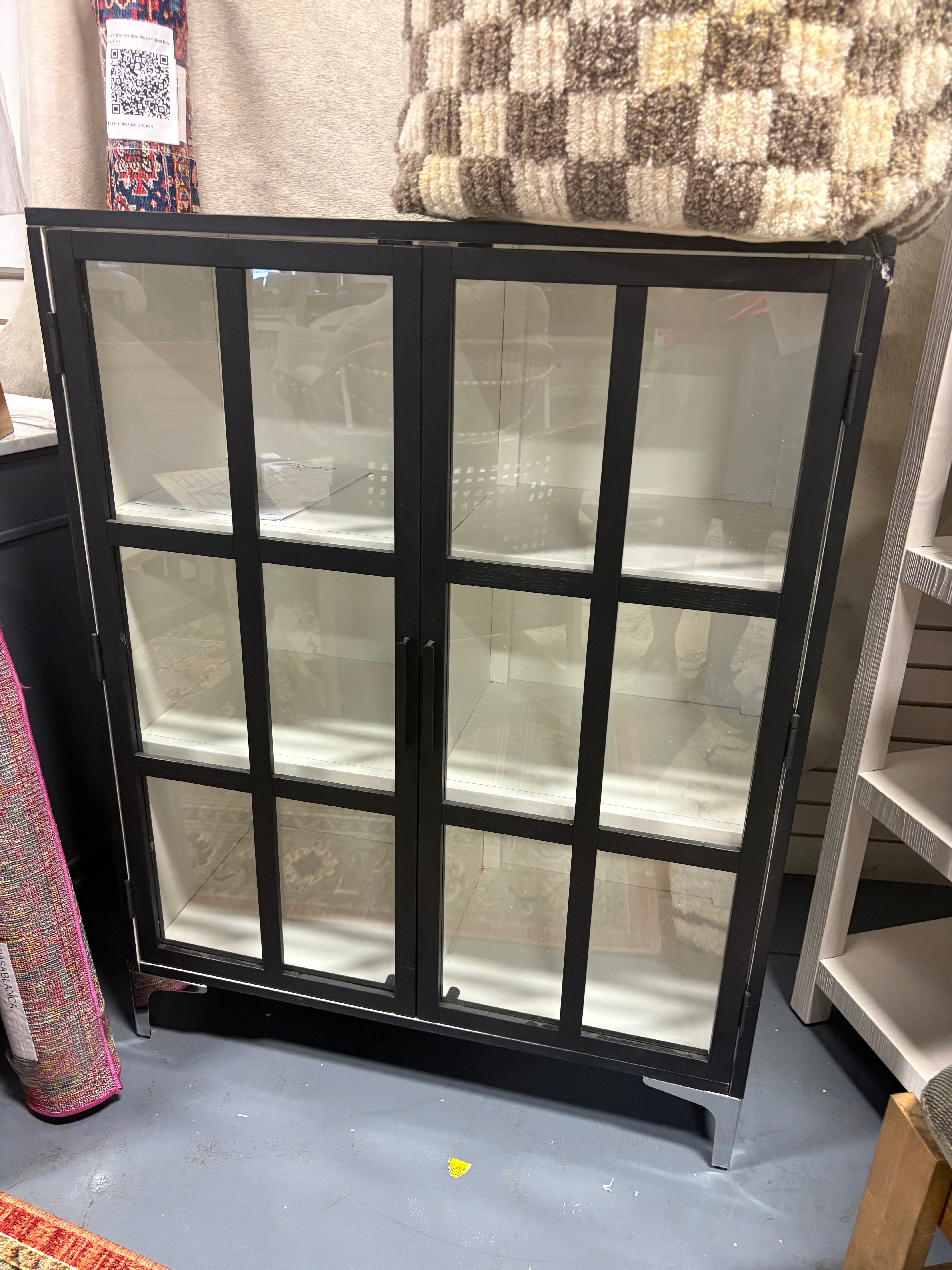 Bloomingville Wood 2 Windowpane Cabinet SHOWROOM ITEM