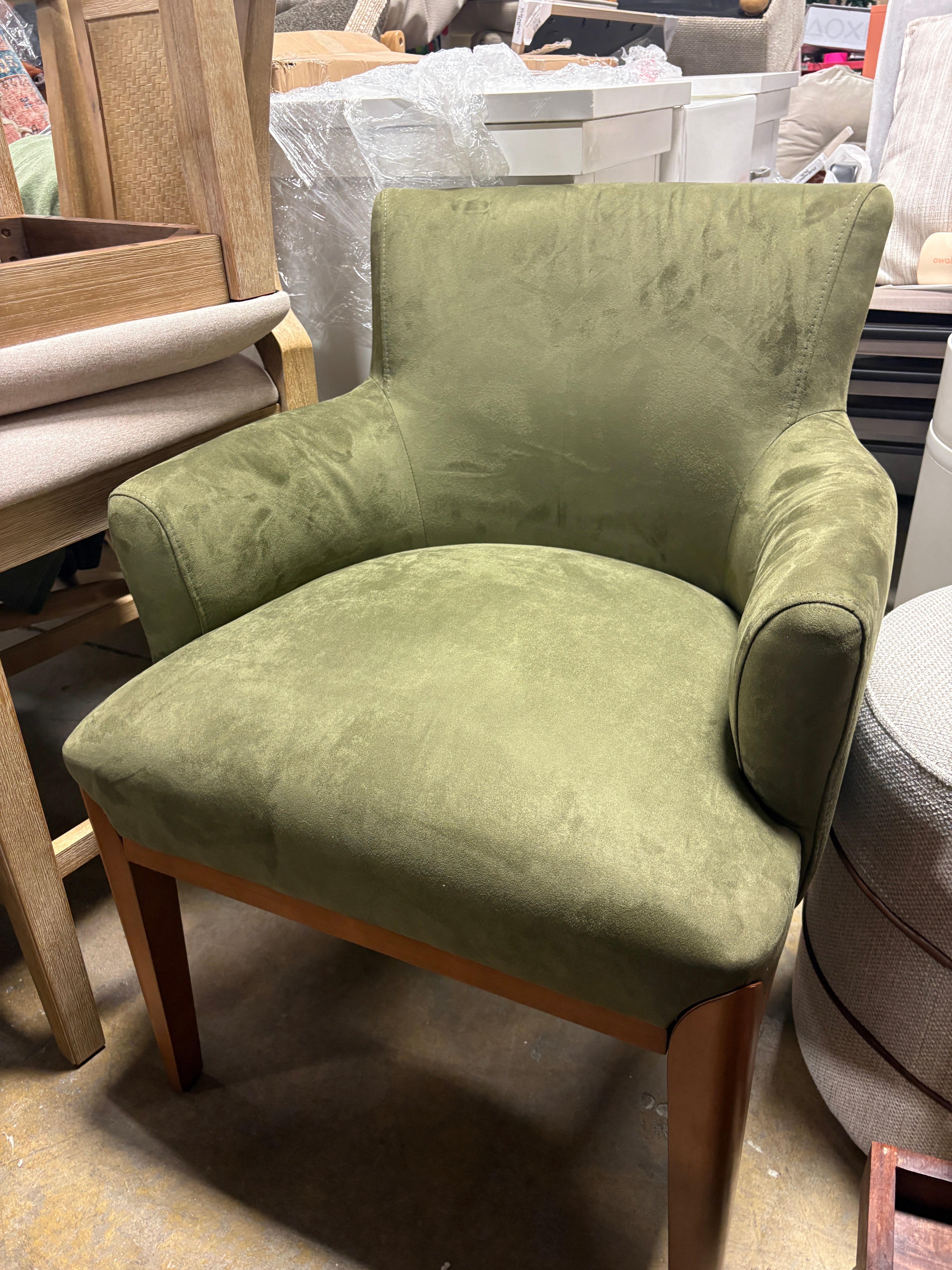 Upholstered Accent Chair Olive Green SHOWROOM ITEM