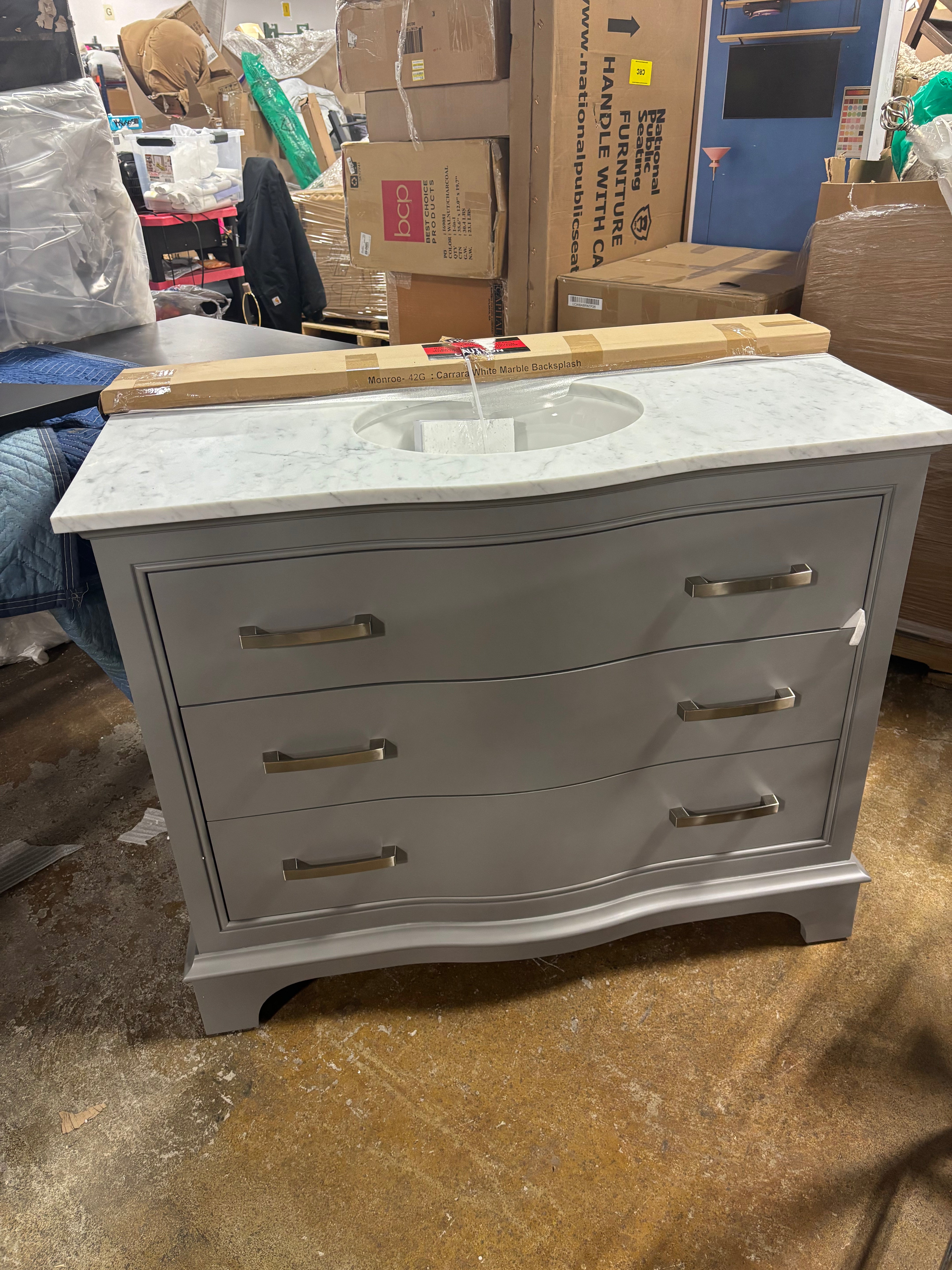 Goleta 42'' Single Bathroom Vanity with Marble Top SHOWROOM ITEM