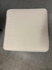 Orchard Fabric Upholstered and Rattan Ottoman White/Natural SHOWROOM ITEM