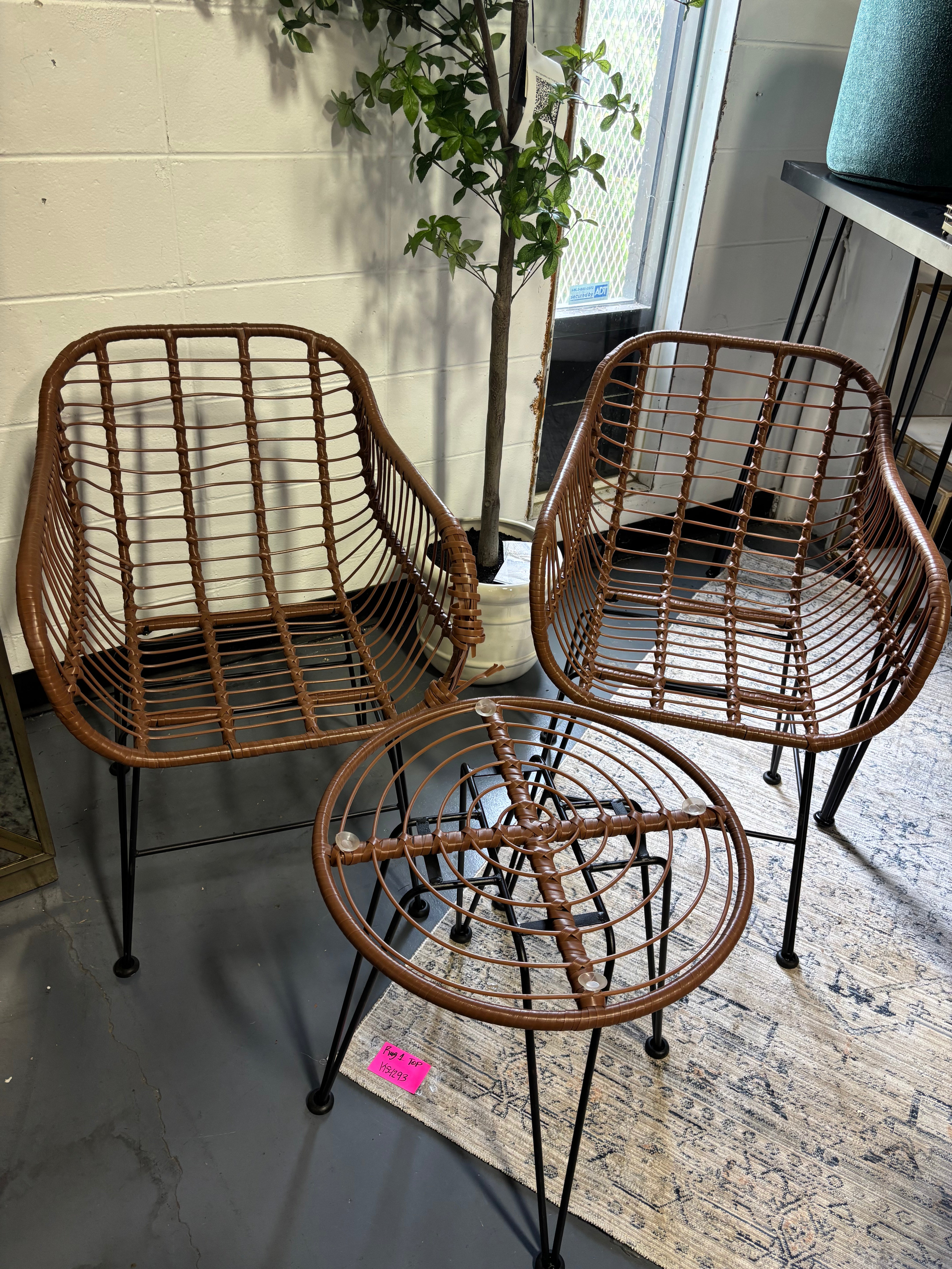 3PCS Costway Patio Rattan Bistro Furniture Set SHOWROOM ITEM