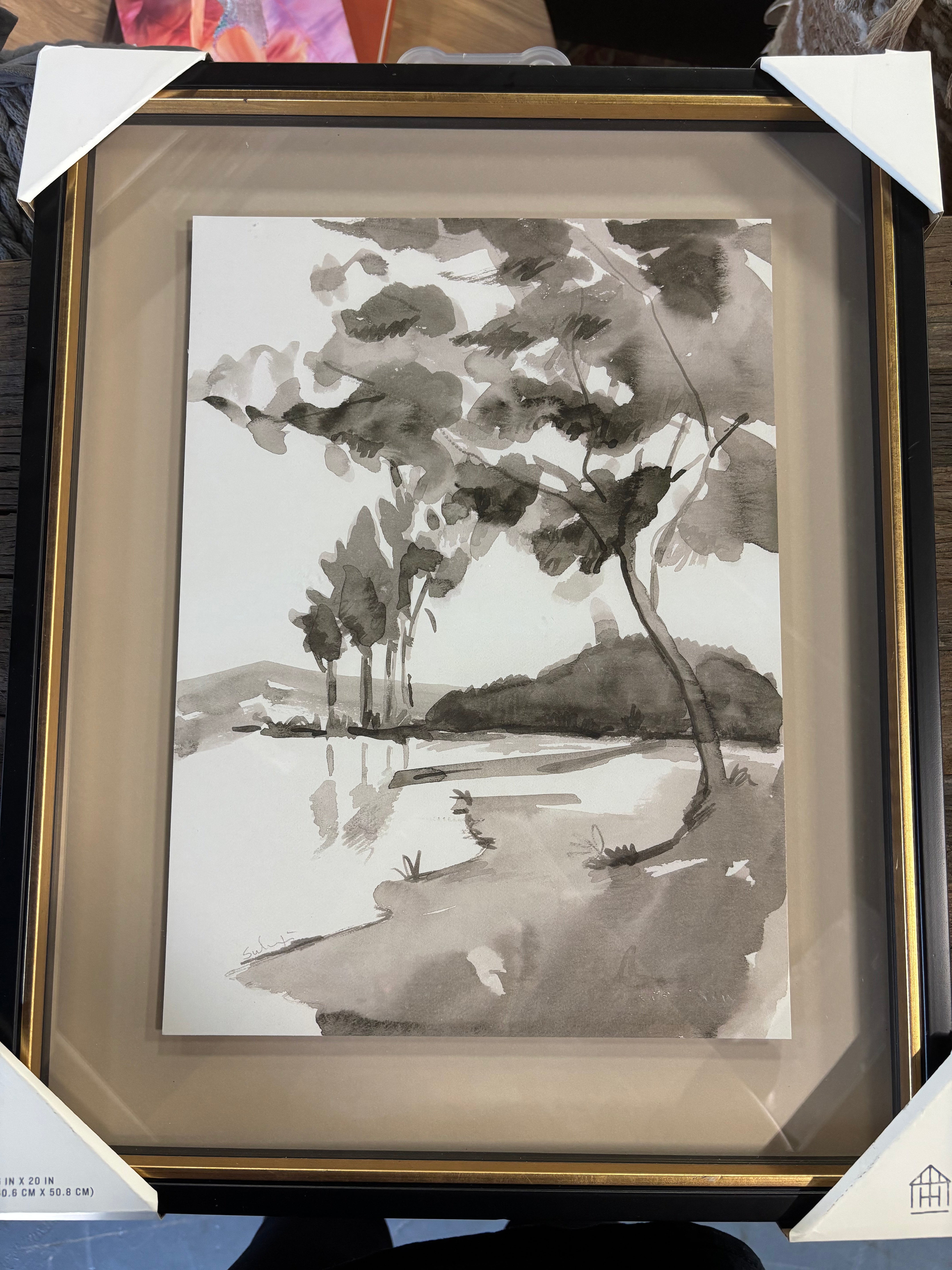 16"x20" Washed Landscape Framed Wall Art SHOWROOM ITEM
