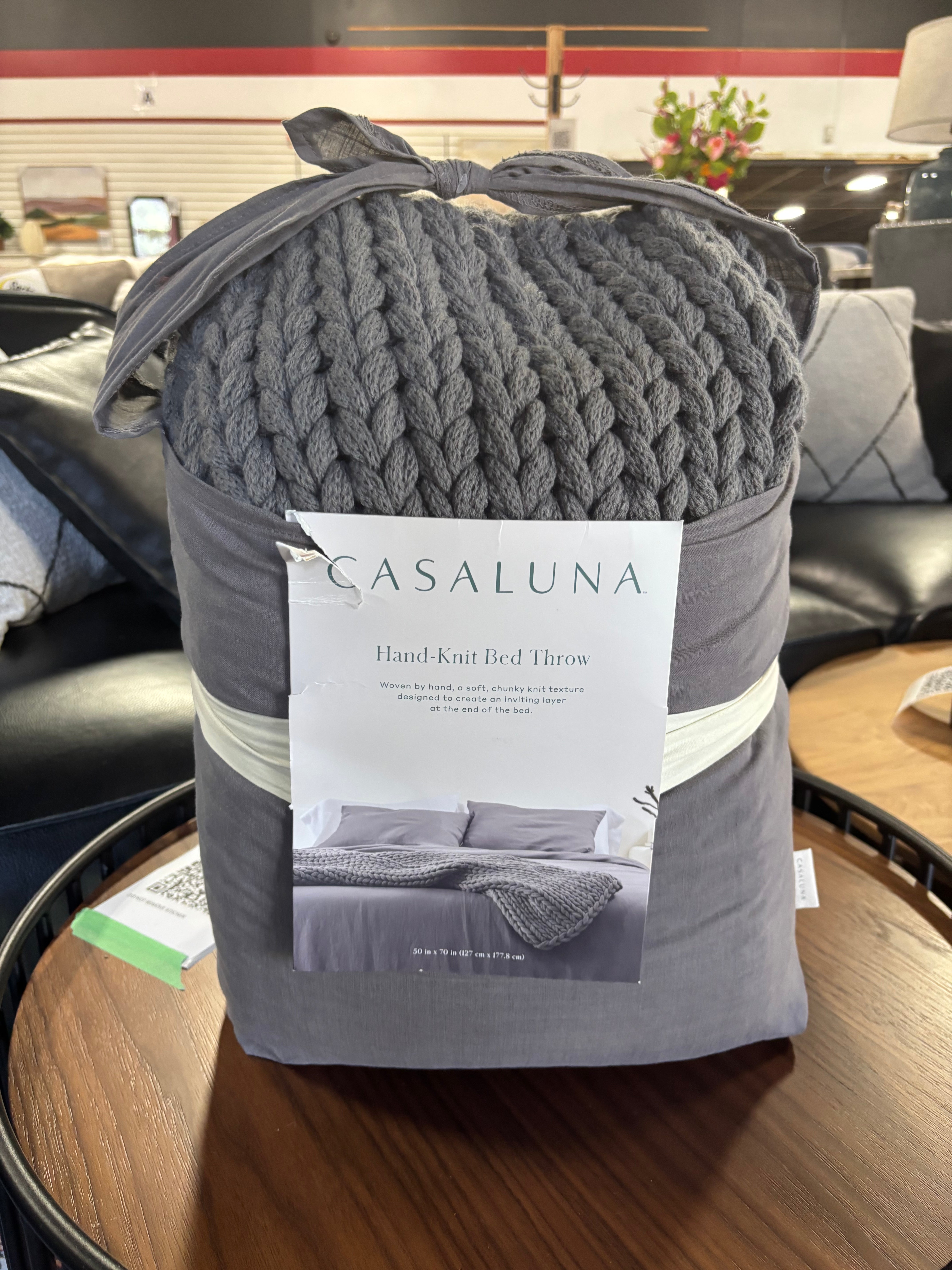 50"x70" Oversized Solid Bed Throw - Dark Gray SHOWROOM ITEM