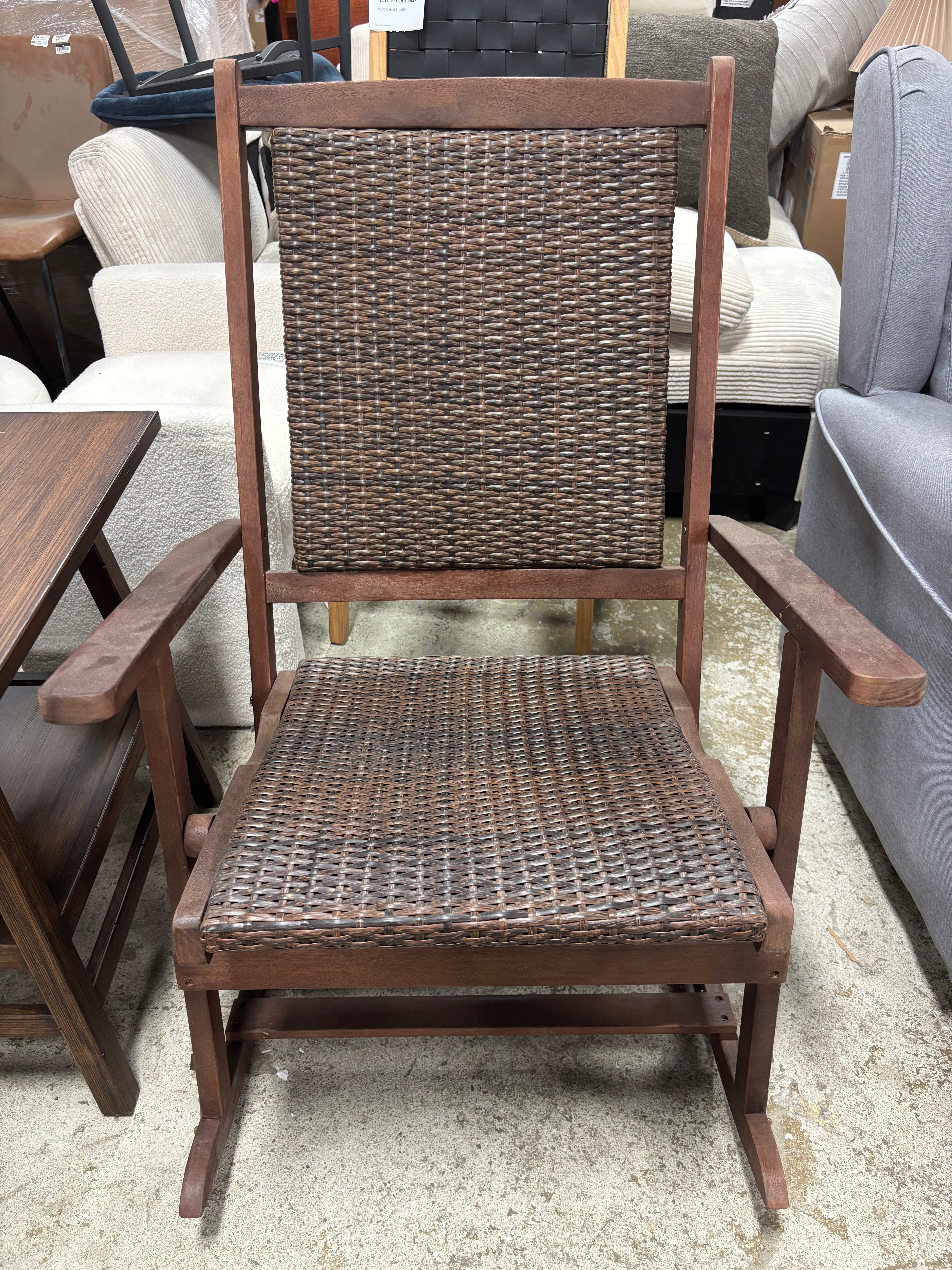 Brown Claytor Folding Eucalyptus Outdoor Rocker SHOWROOM ITEM – Salvage ...