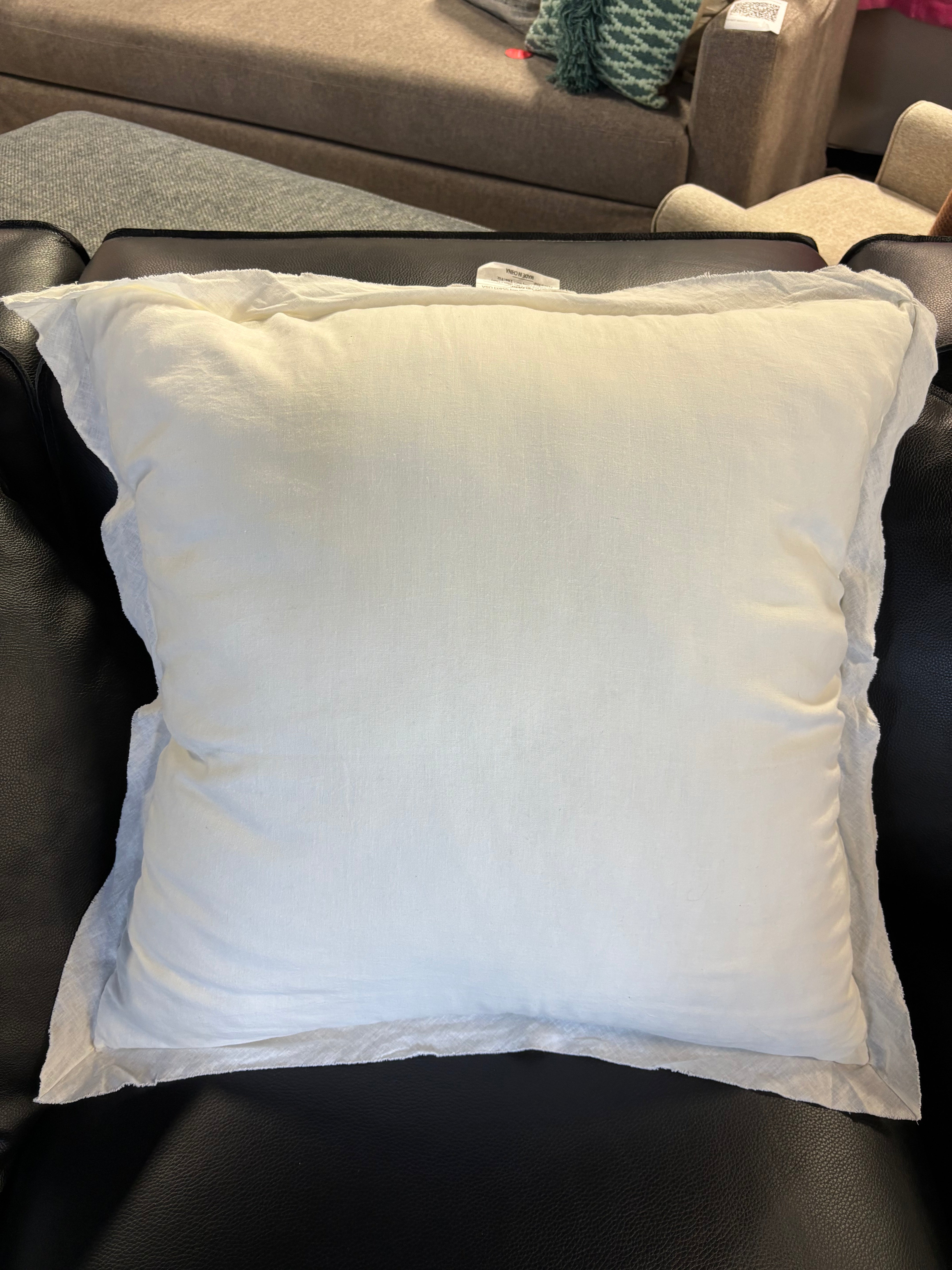 26"x26" Linen Blend Euro Bed Pillow - Cream SHOWROOM ITEM