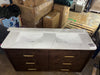 Porto 60'' Free Standing Double Bathroom Vanity with Quartz Top SHOWROOM ITEM