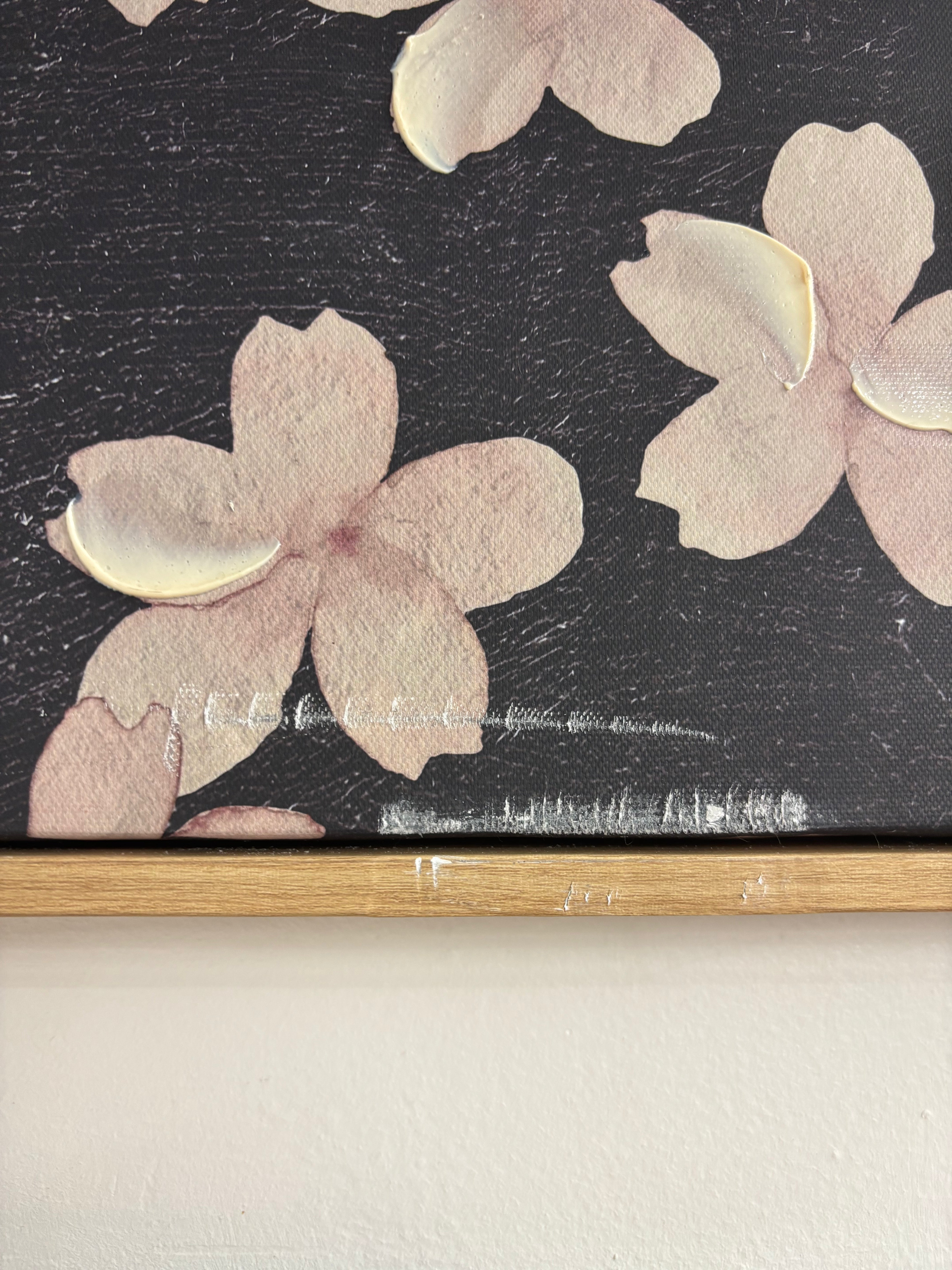 30" x 36" Ditsy Floral Framed Canvas - Natural SHOWROOM ITEM