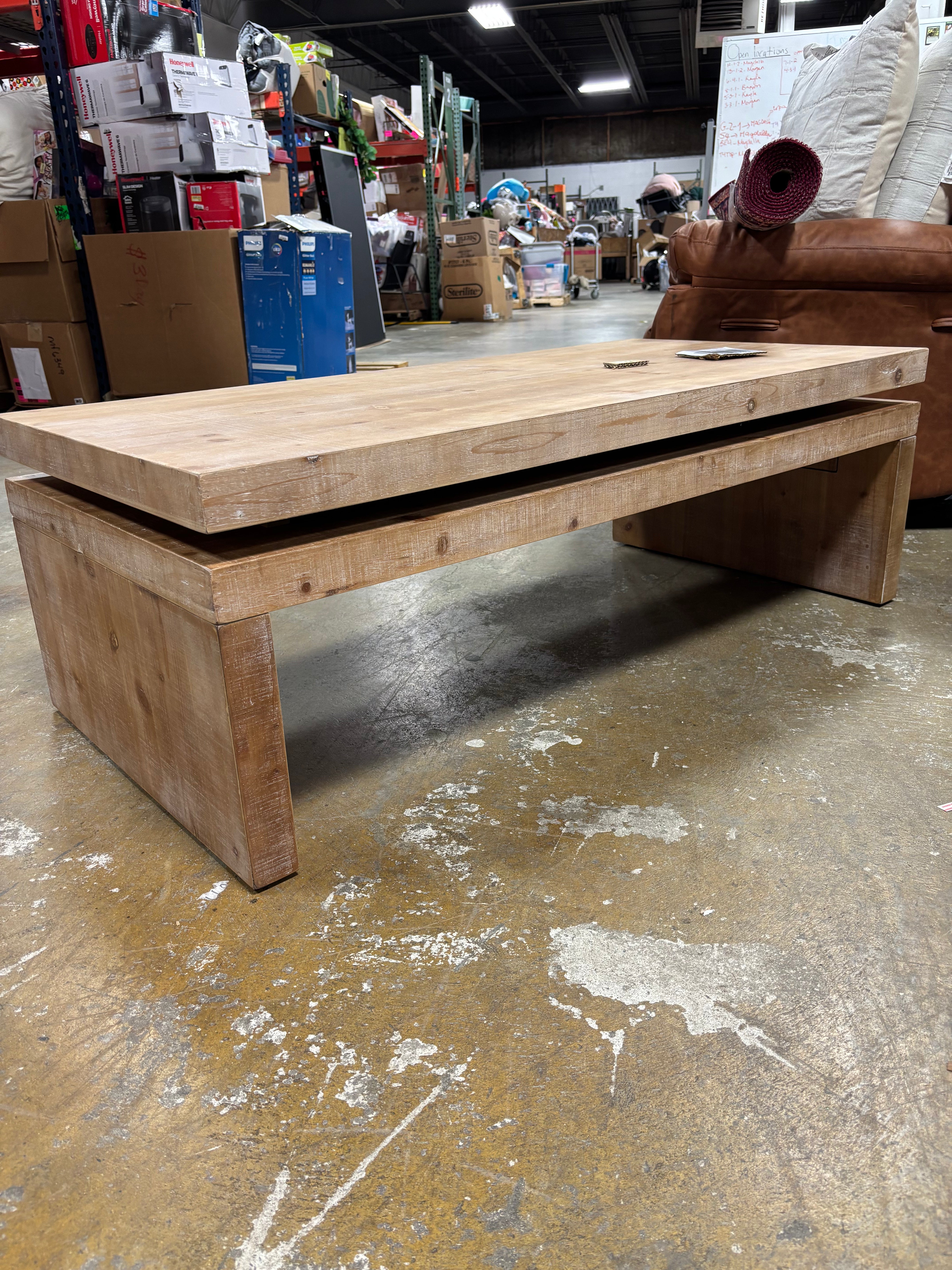 47" Rectangular Wooden Coffee Table - Cuddlewood SHOWROOM ITEM