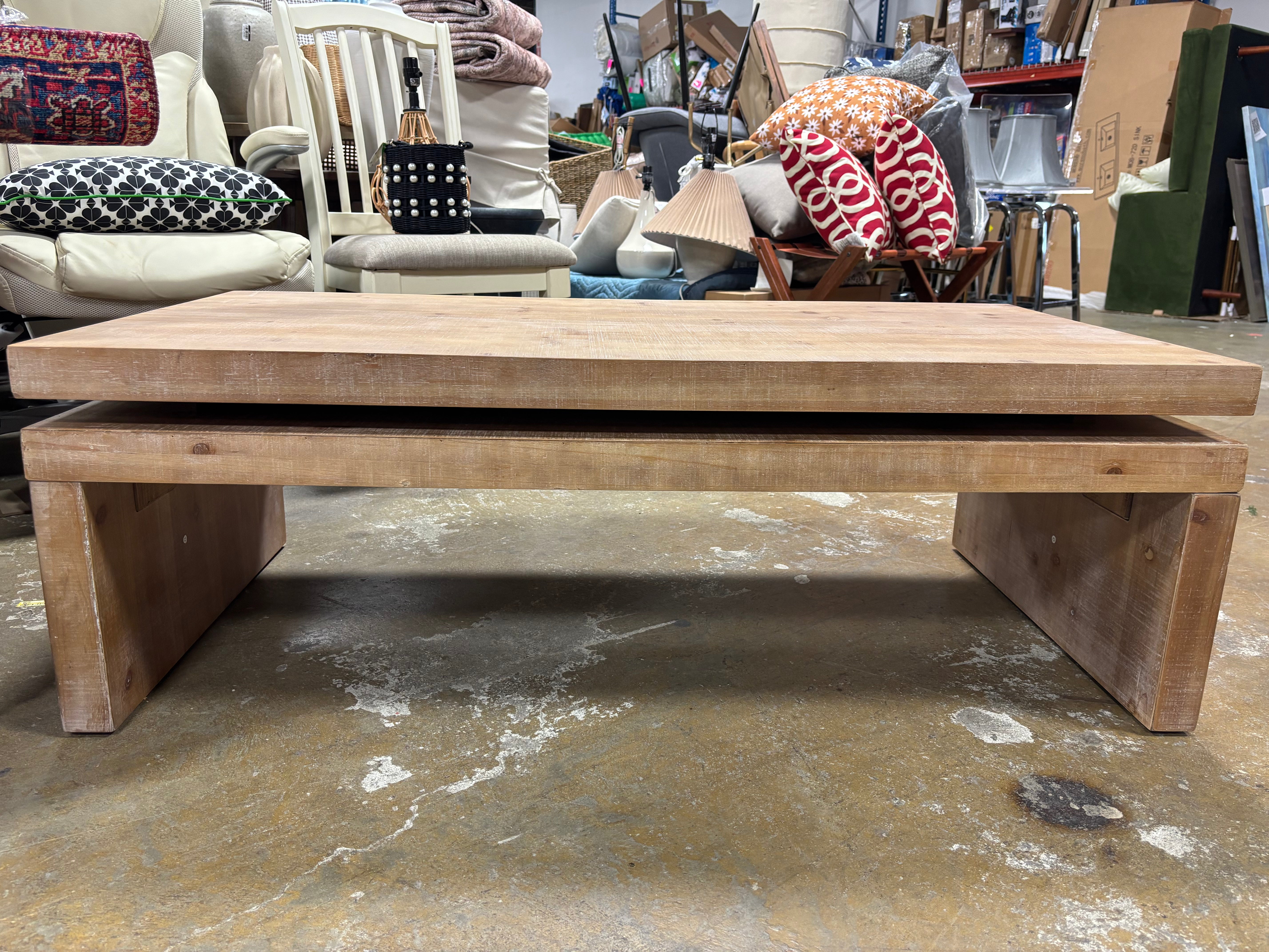 47" Rectangular Wooden Coffee Table - Cuddlewood SHOWROOM ITEM