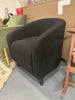 27” Wide Upholstered Solid Wood Barrel Chair - Black SHOWROOM ITEM