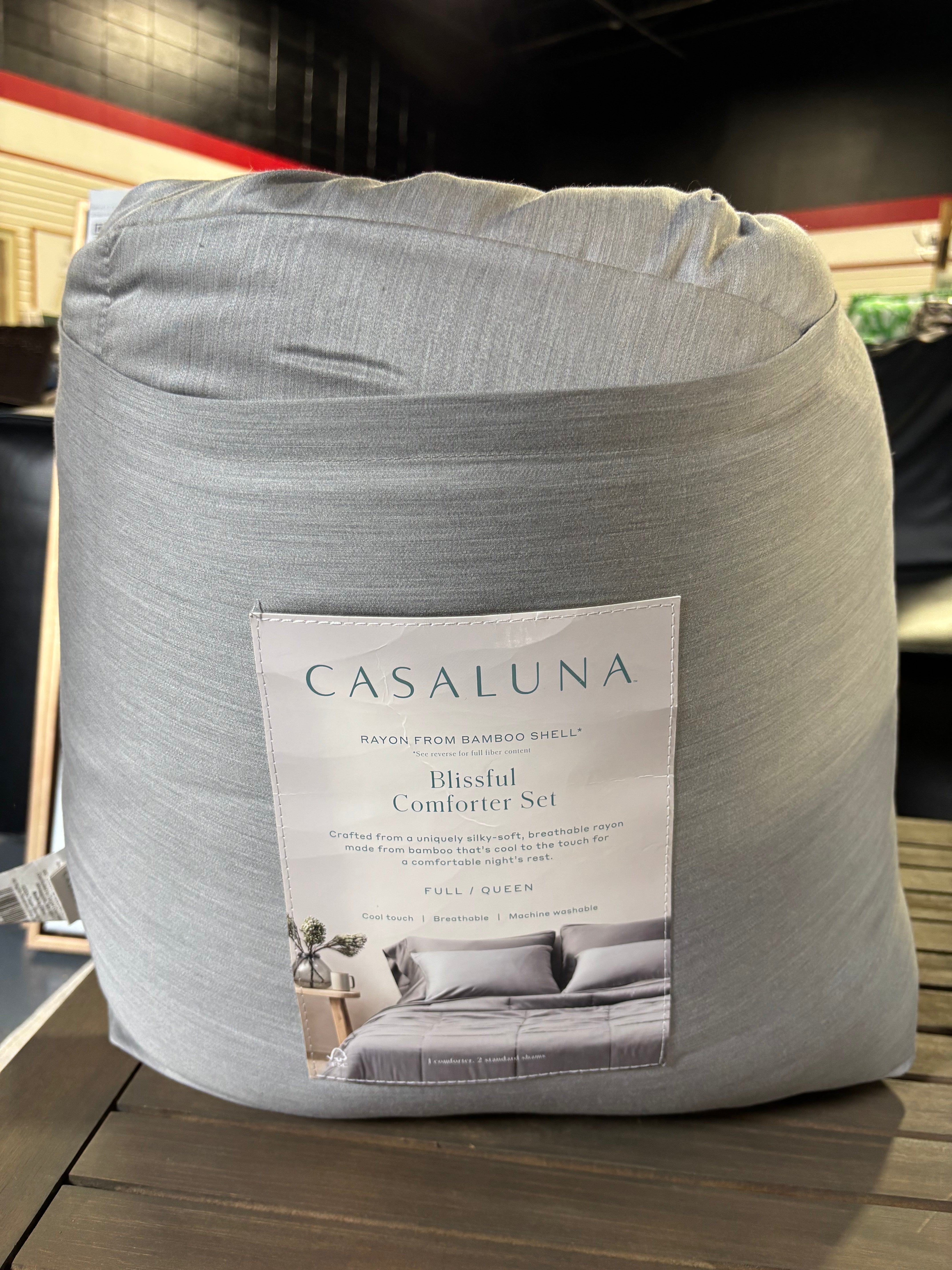 (FULL/QUEEN) Rayon from Bamboo Comforter Set - Dark Grey SHOWROOM ITEM