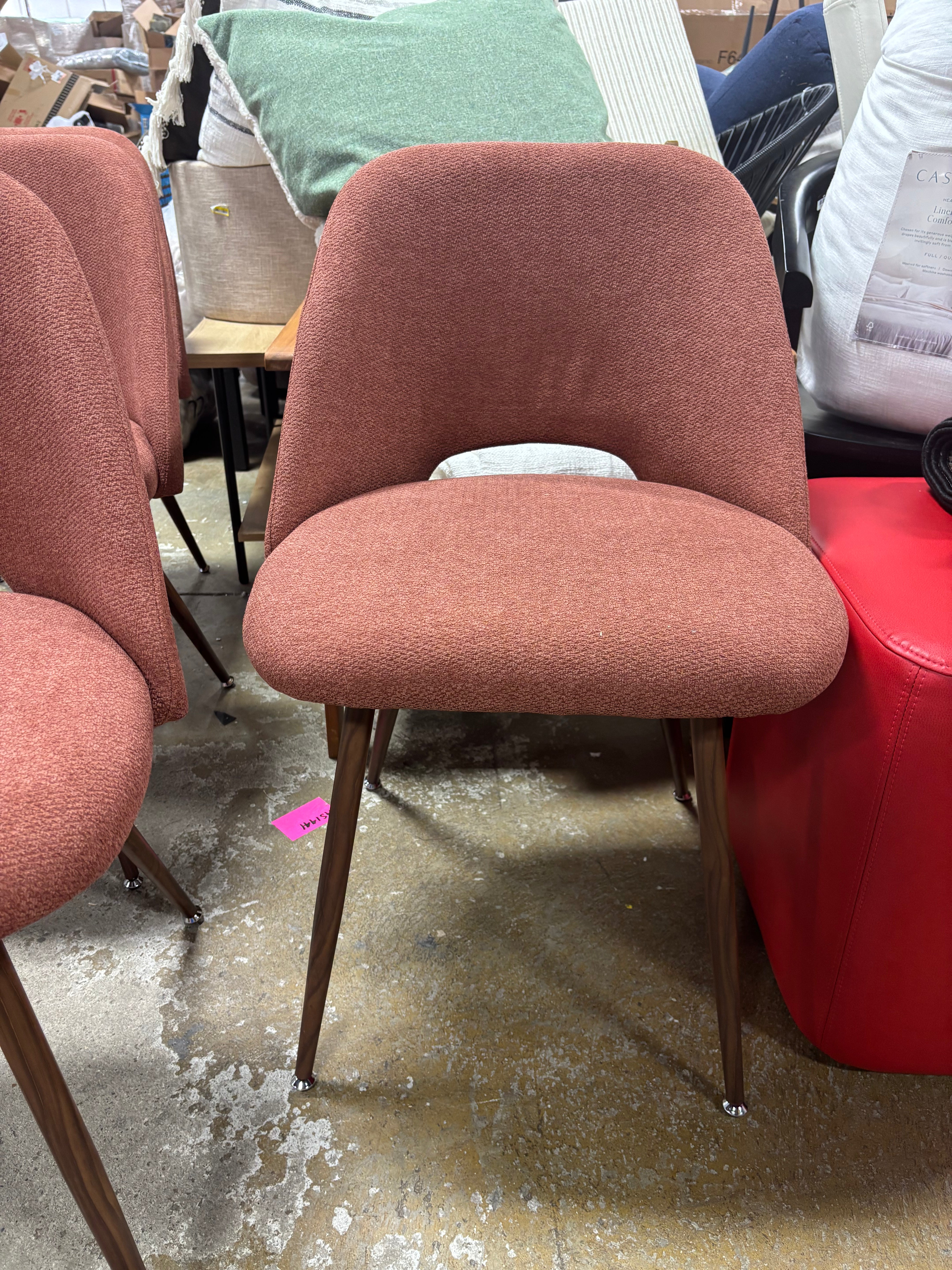 (Set of 4) Modern Fabric Dining Chairs With Curved Back - Terra SHOWROOM ITEM