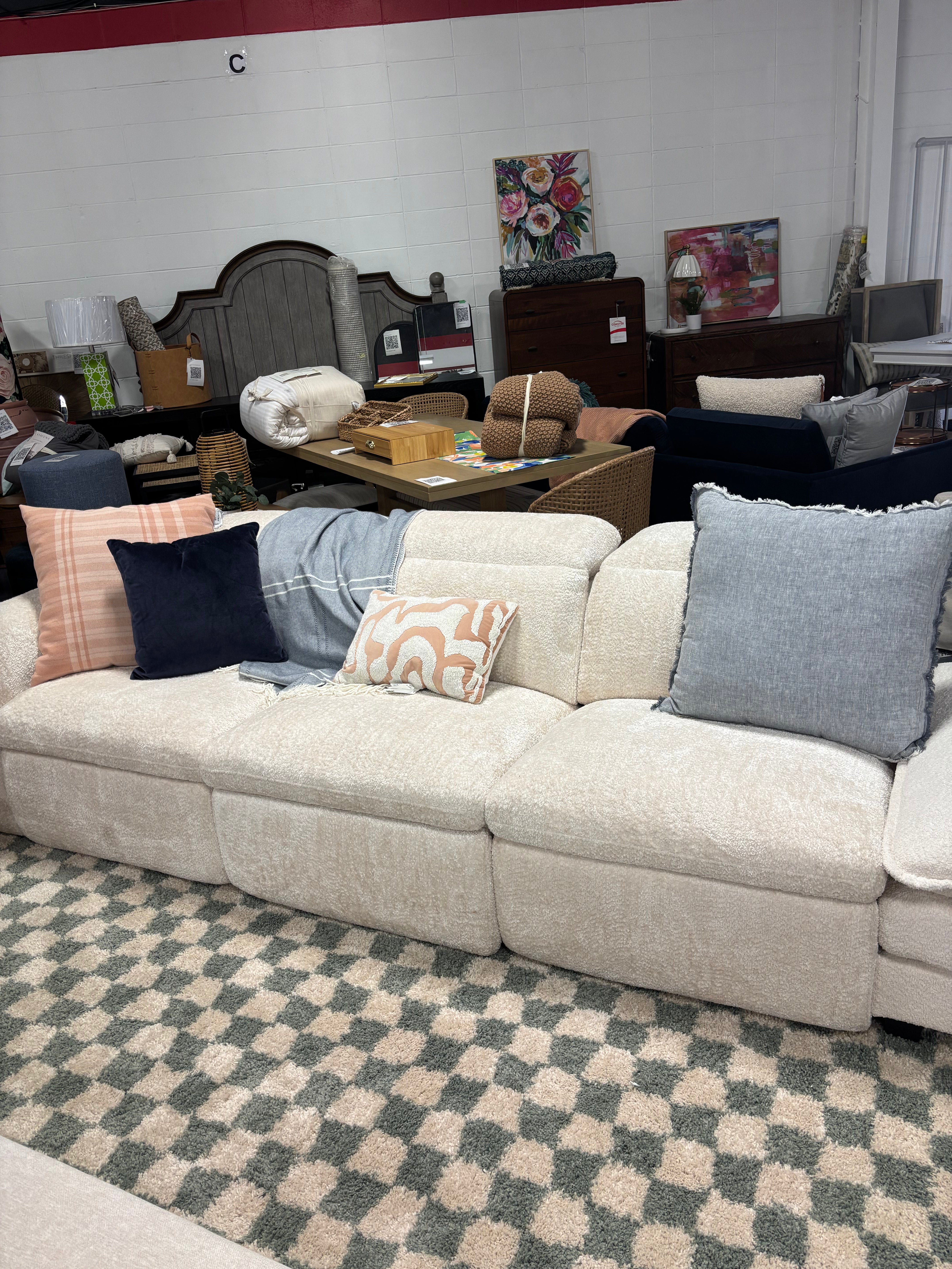 3-piece Modern Beige Fabric Sectional SHOWROOM ITEM