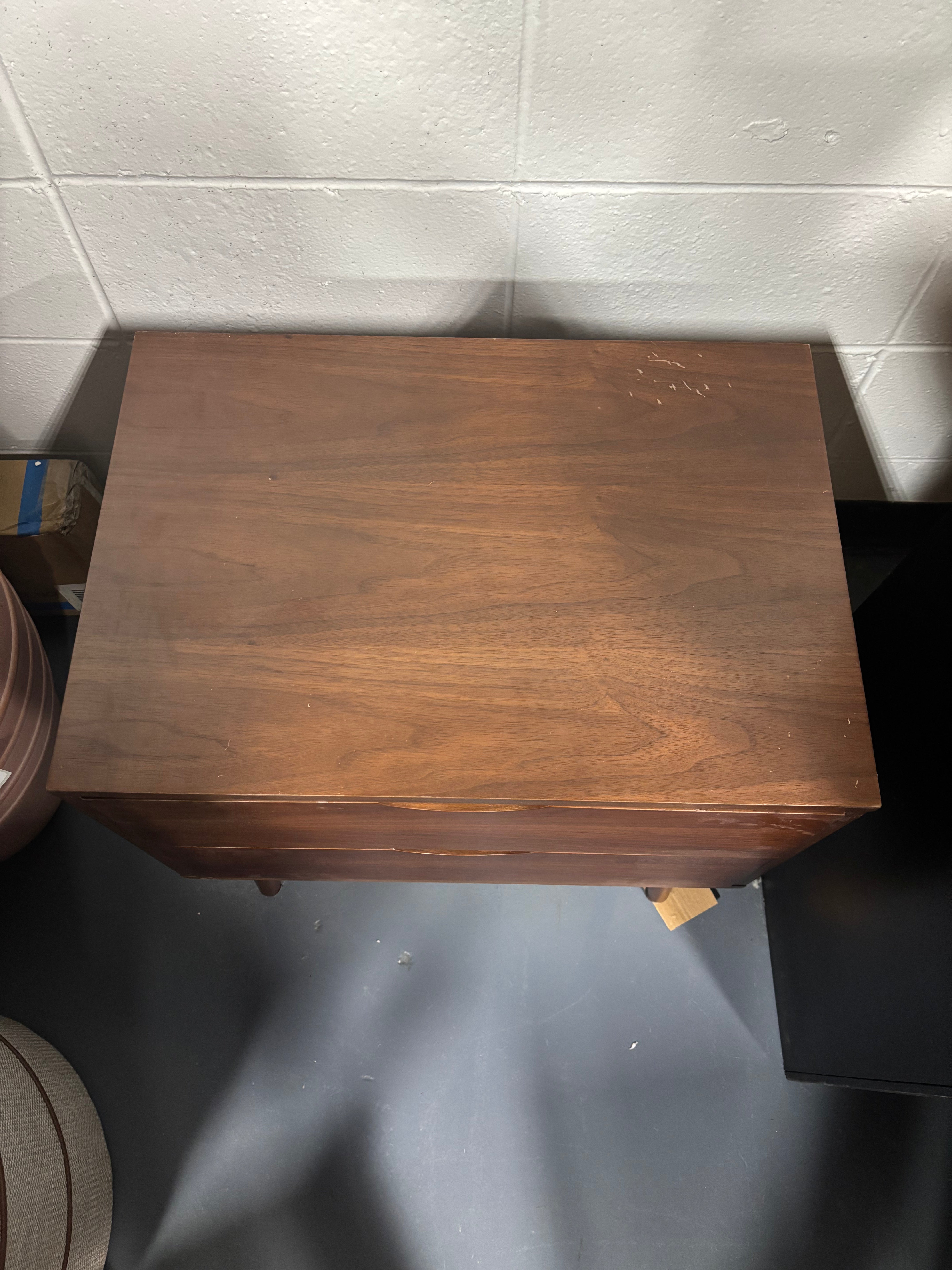 Indra 2-Drawer Nightstand - Walnut SHOWROOM ITEM