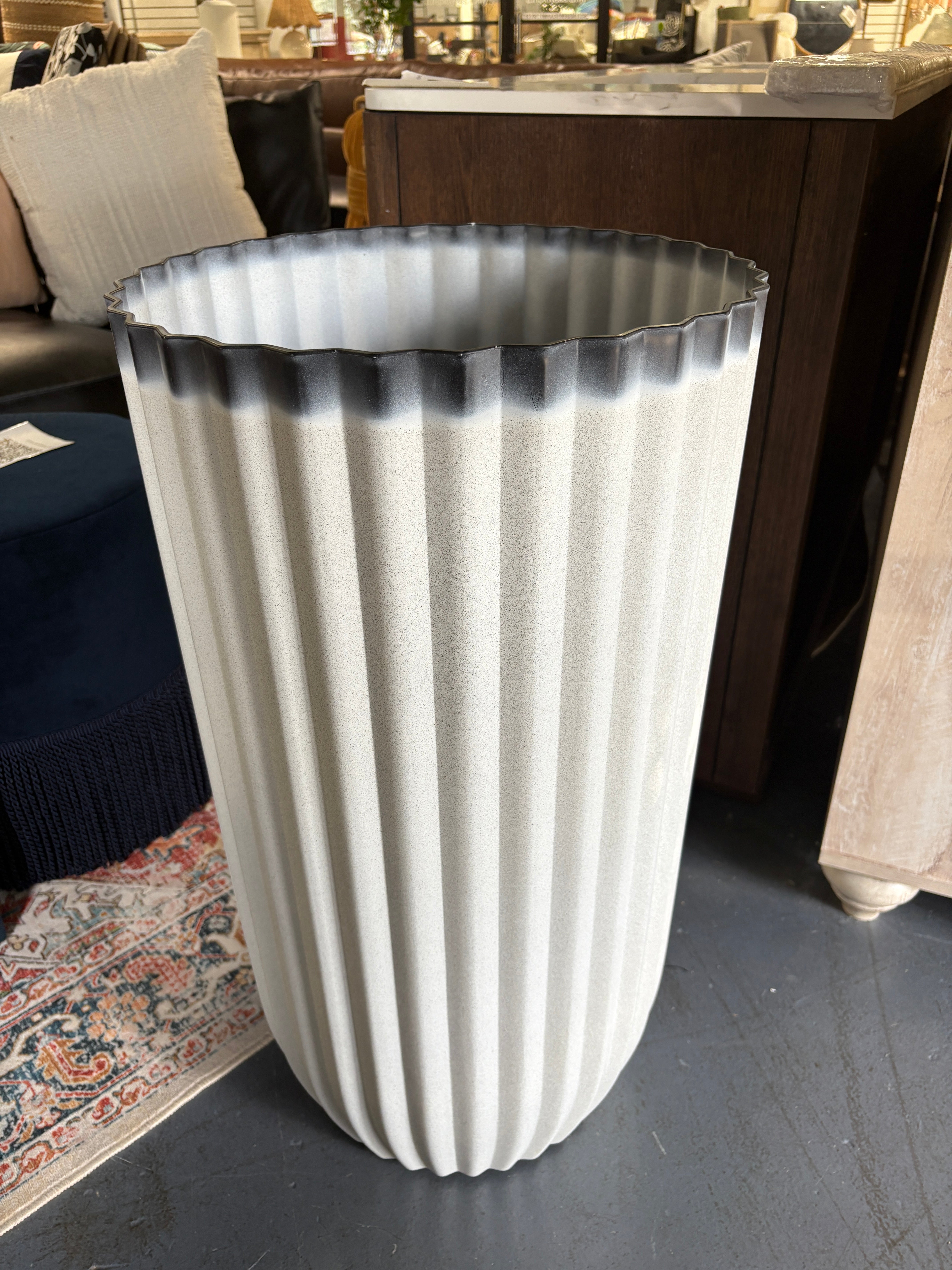 31 Inch Marble Finish Self Watering Pots, SHOWROOM ITEM