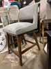 1pc Boomerang Upholstered Counter Height Barstool - Light Gray SHOWROOM ITEM