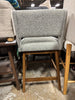 1pc Boomerang Upholstered Counter Height Barstool - Light Gray SHOWROOM ITEM