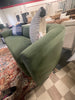 Kante Curved Channel Tufted Velvet Sofa in Green 88” SHOWROOM ITEM ONLY