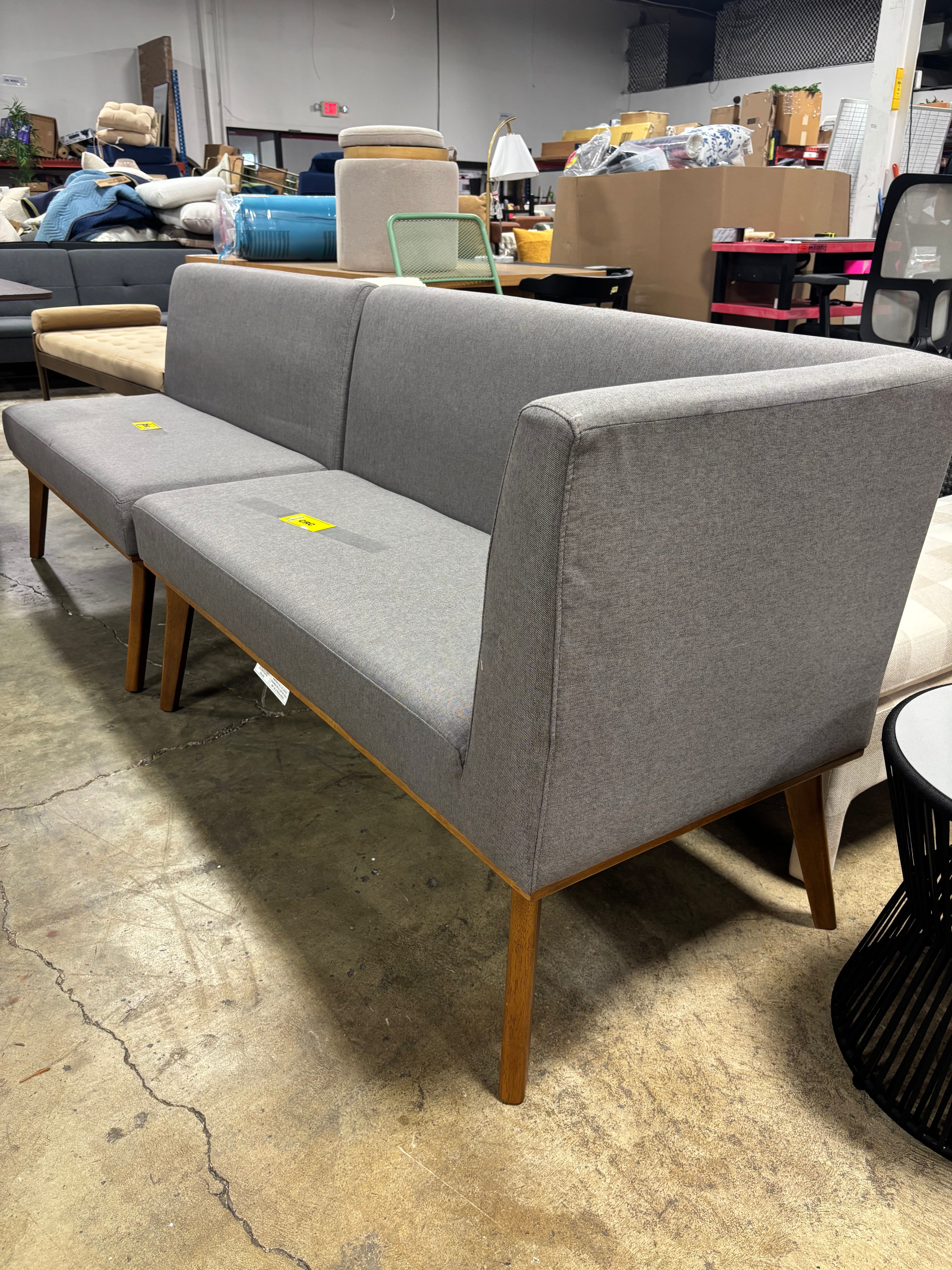 2pc Odessa Mid-Century Modern Dining Nook Banquette Set SHOWROOM ITEM
