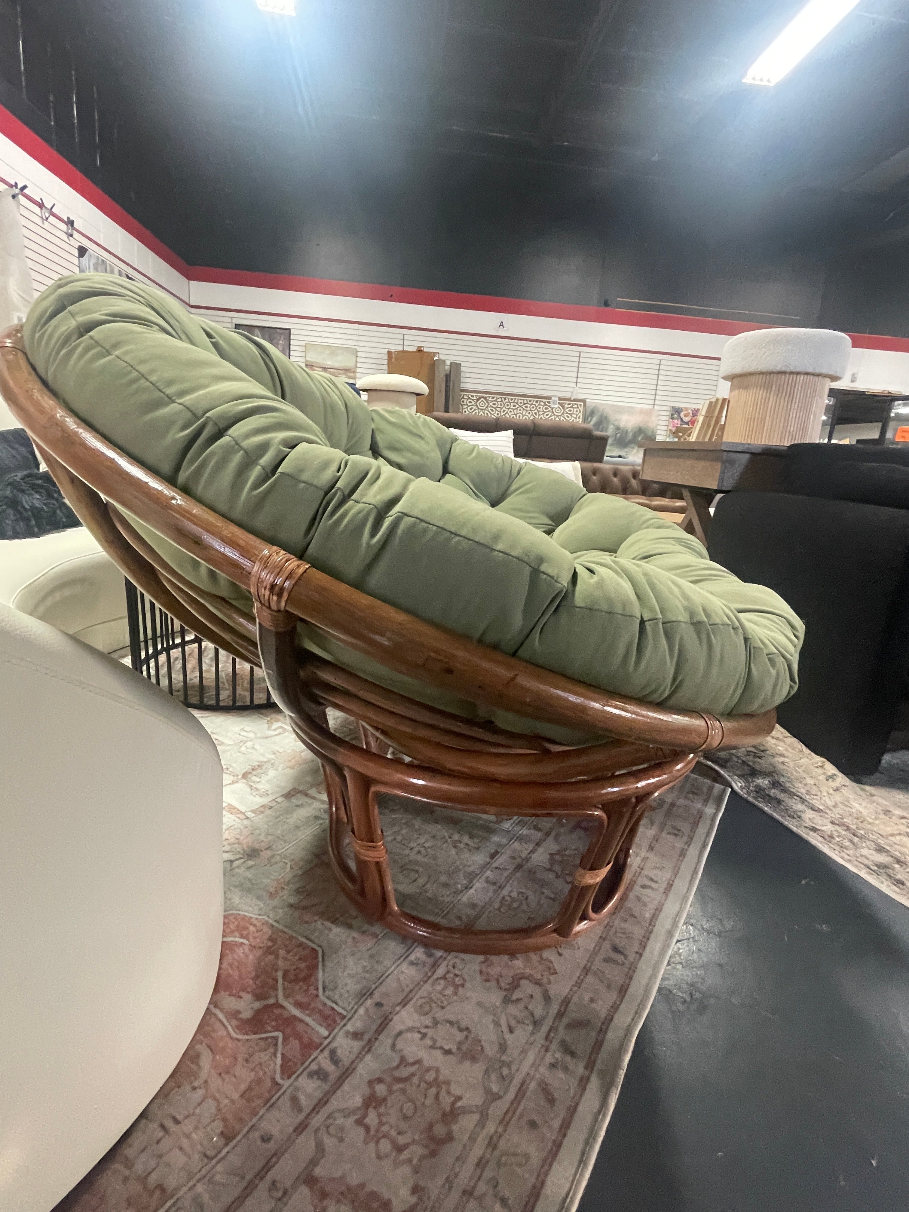63"x45" Double Papasan with Twill Cushion SHOWROOM ITEM ONLY
