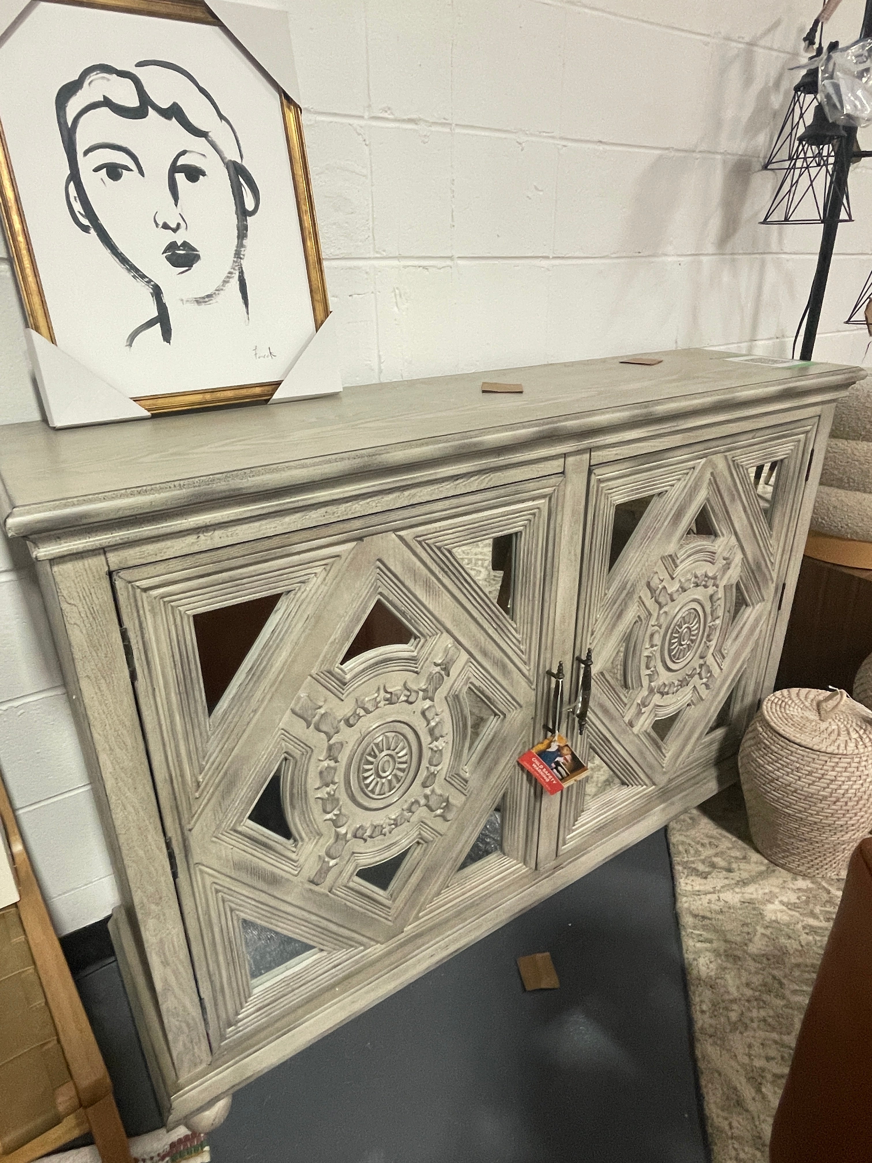 Coast To Coast Imports Francesca Ivory Rub Two Door Credenza SHOWROOM ITEM
