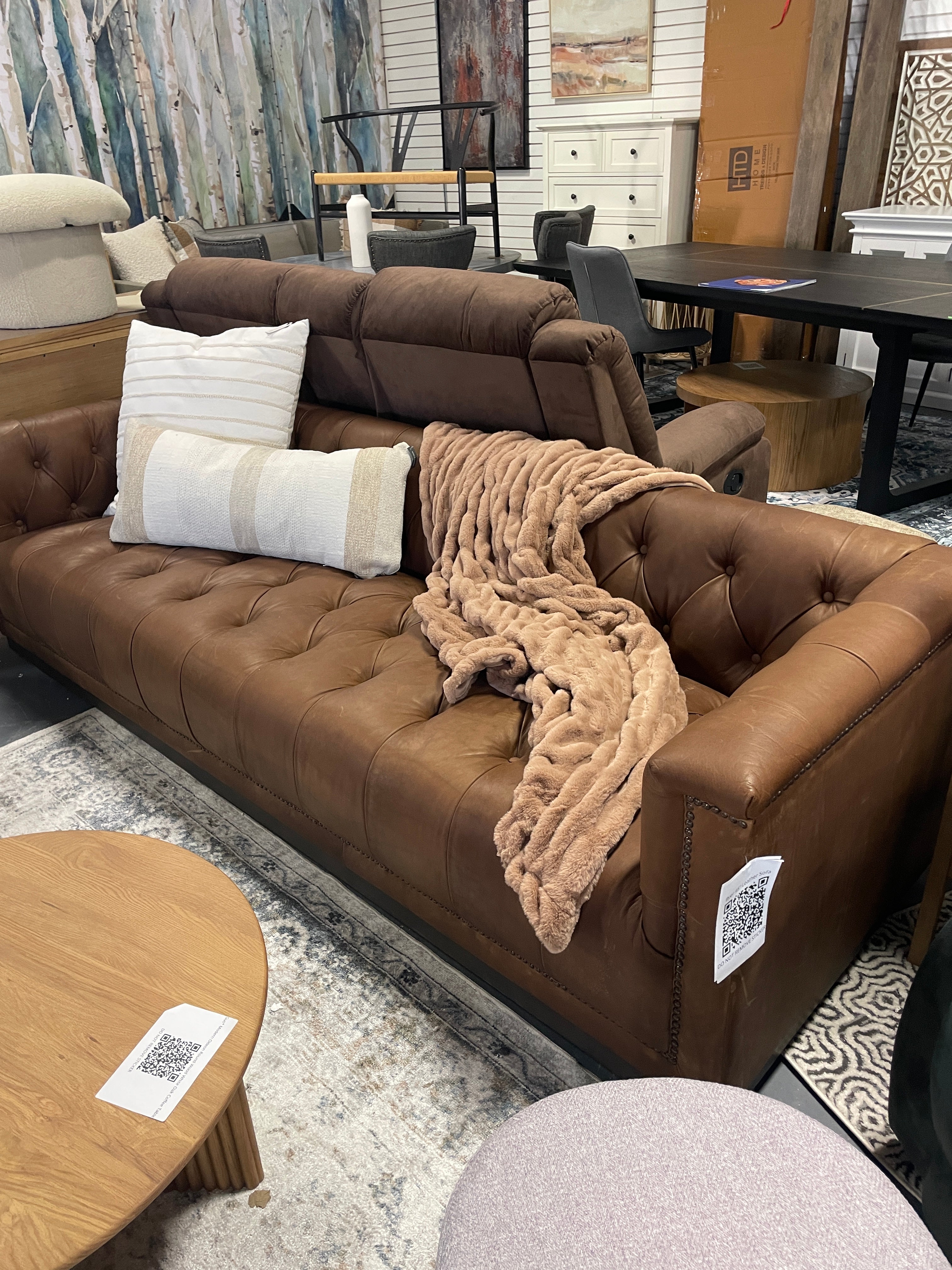 Byer 95'' Leather Sofa SHOWROOM ITEM