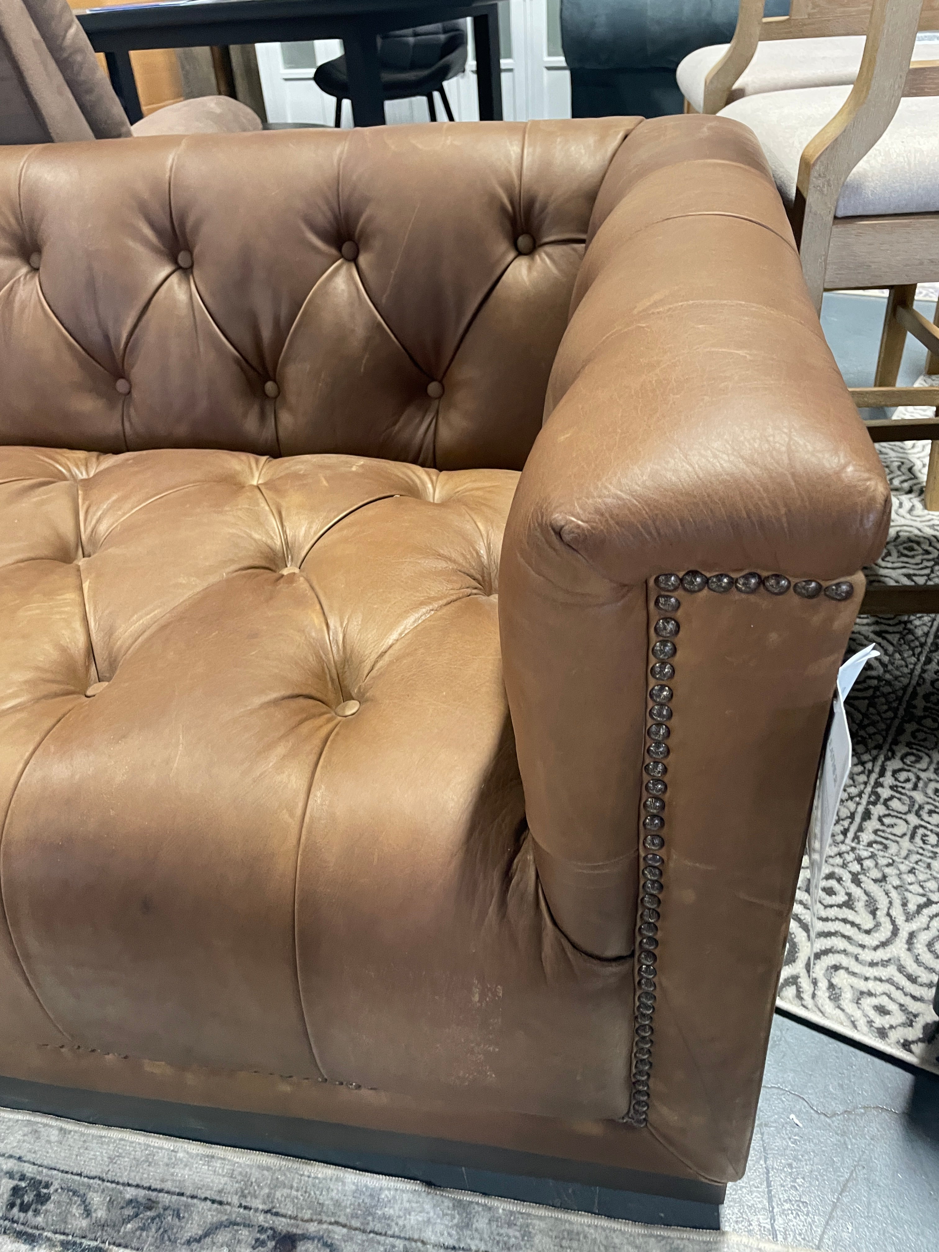 Byer 95'' Leather Sofa SHOWROOM ITEM