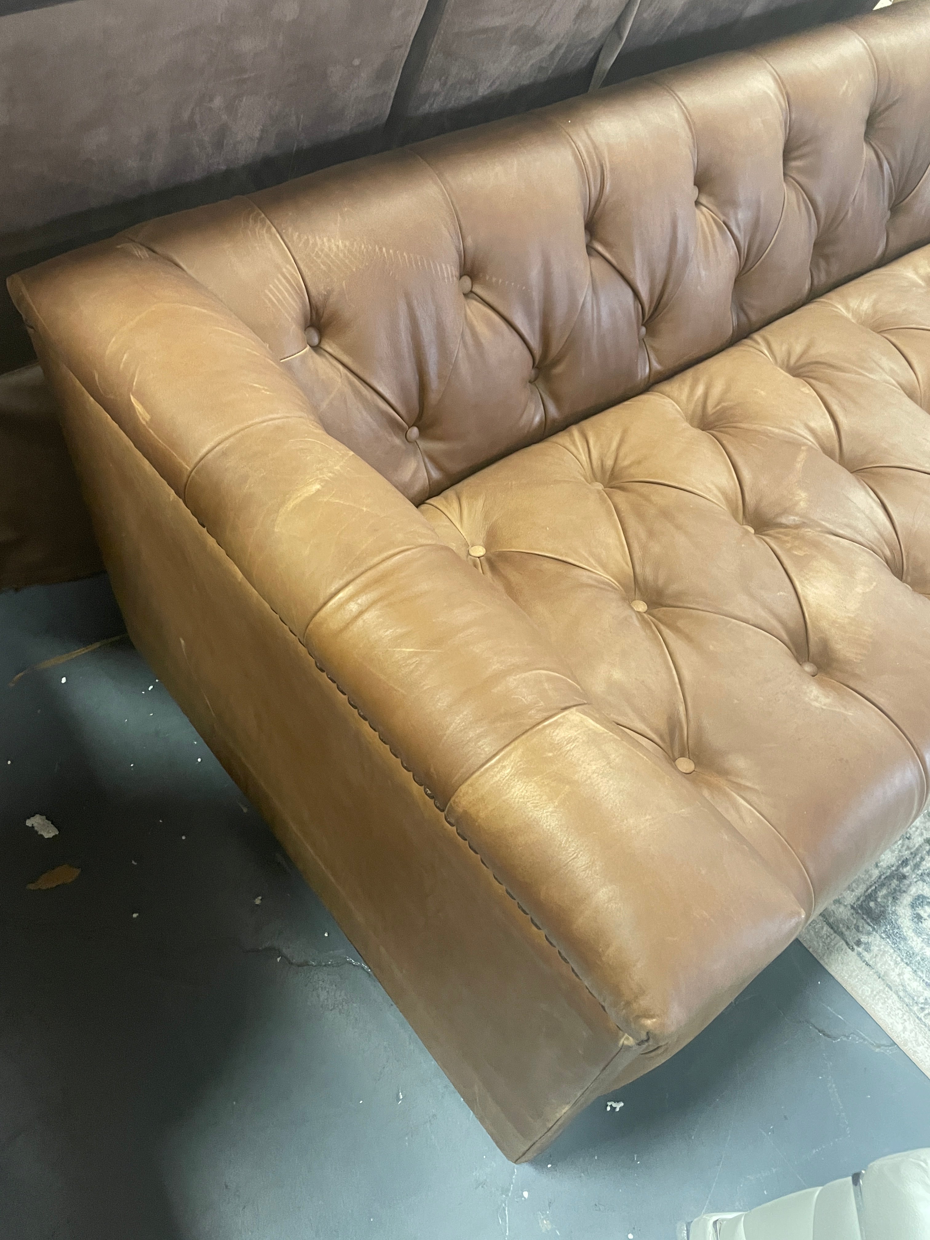 Byer 95'' Leather Sofa SHOWROOM ITEM