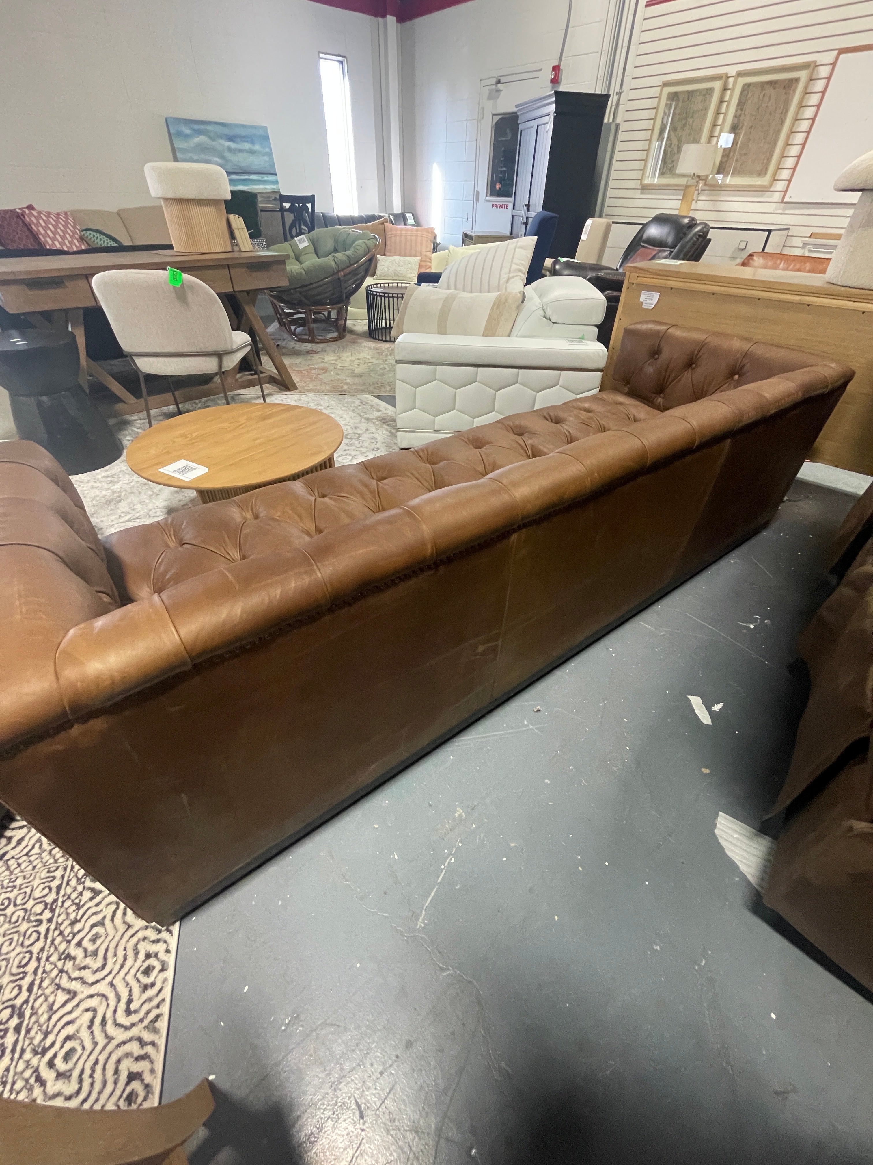 Byer 95'' Leather Sofa SHOWROOM ITEM