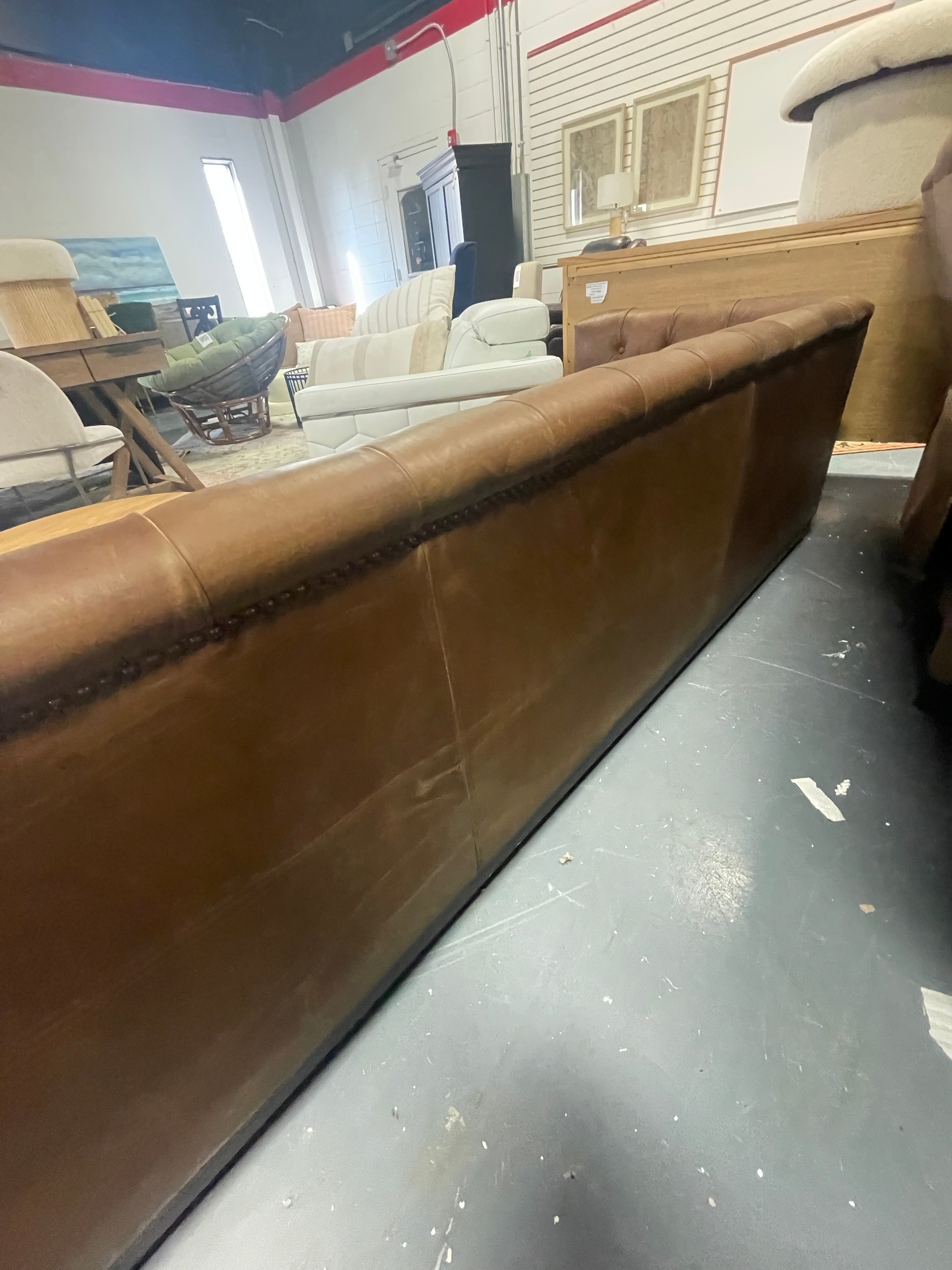 Byer 95'' Leather Sofa SHOWROOM ITEM